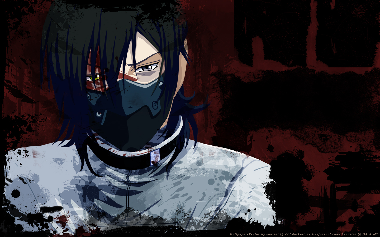 allelujah_haptism, all_male, bicolored_eyes, blood, male, mask, mobile_suit_gundam, mobile_suit_gundam_00