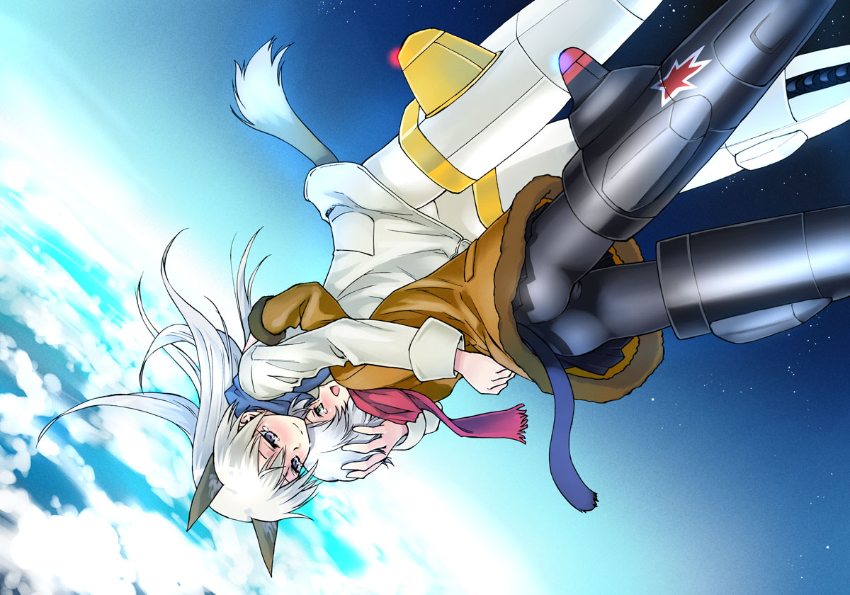 animal_ears, as-special, clouds, eila_ilmatar_juutilainen, sanya_v_litvyak, sky, strike_witches, tail