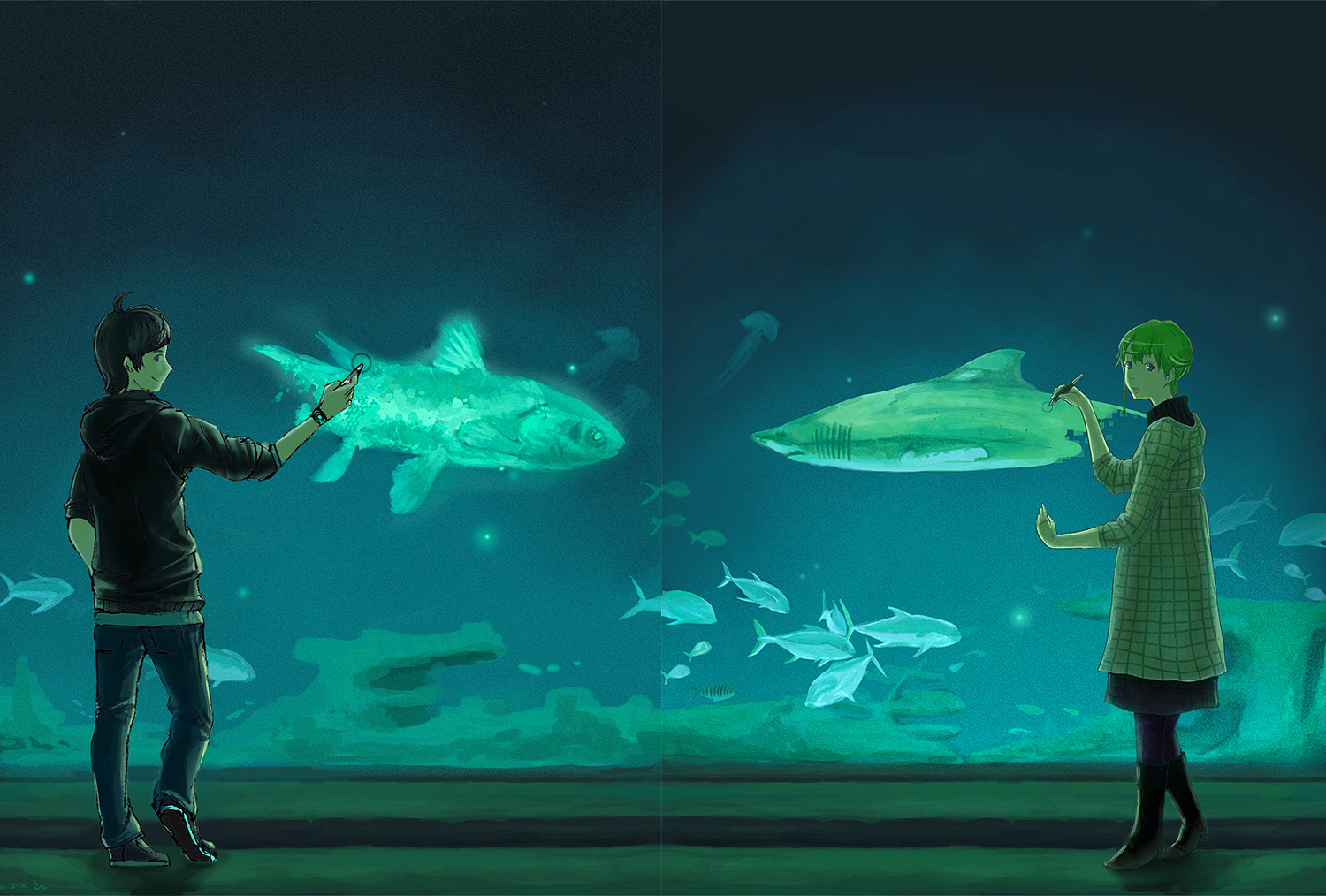 animal, carv, fish, male, original