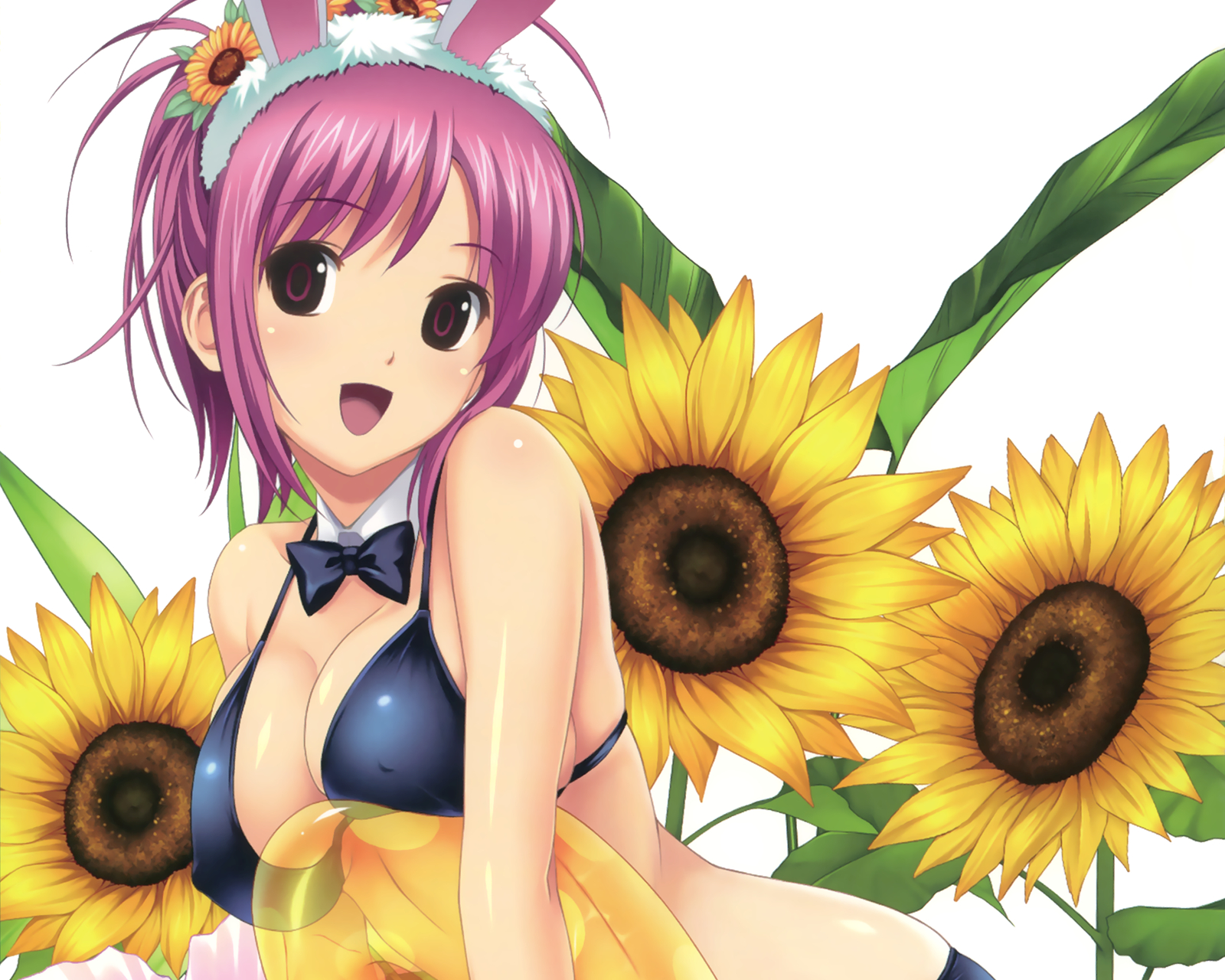 animal_ears, bikini, breasts, bunny_ears, bunnygirl, cleavage, cropped, erect_nipples