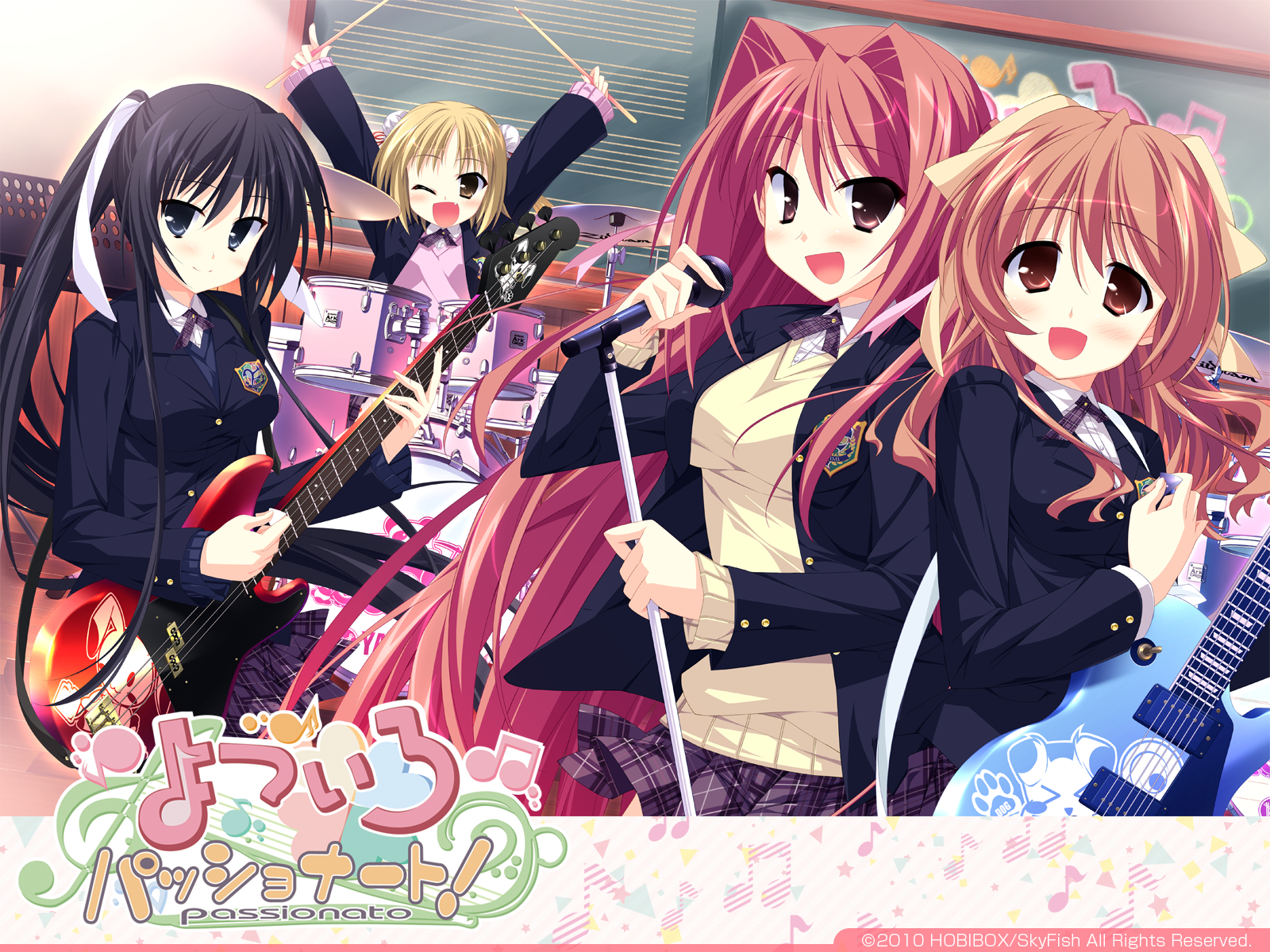 drums, guitar, hinata_mutsuki, instrument, izumi_kyouka, kouda_hazumi, matsuoka_kanade, natsume_otona