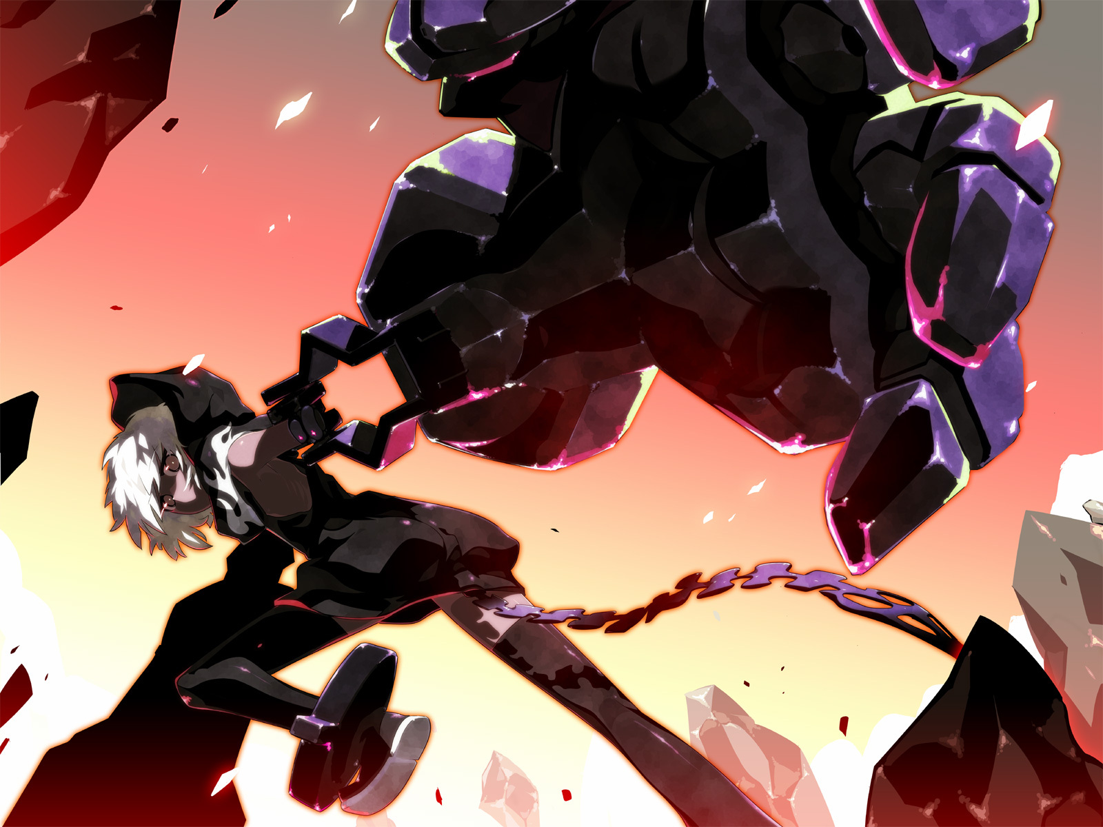 black_rock_shooter, chiba_tsuru, hood, koutari_yuu