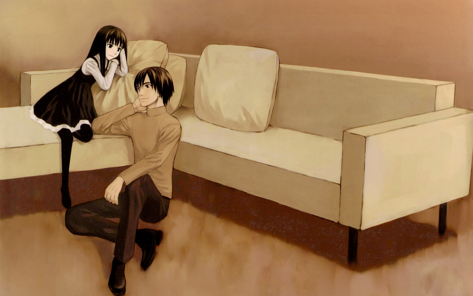 black_eyes, black_hair, blood_alone, dress, takano_masayuki, vampire