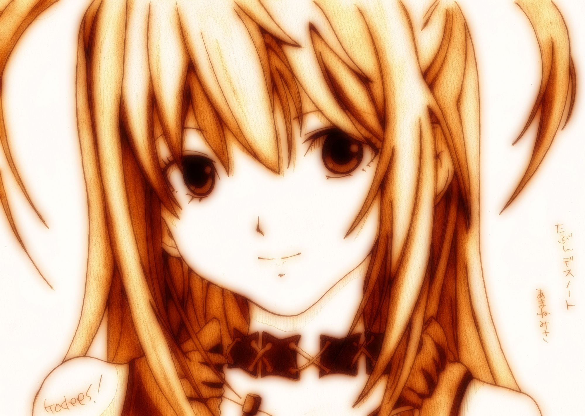 amane_misa, death_note, godees, monochrome