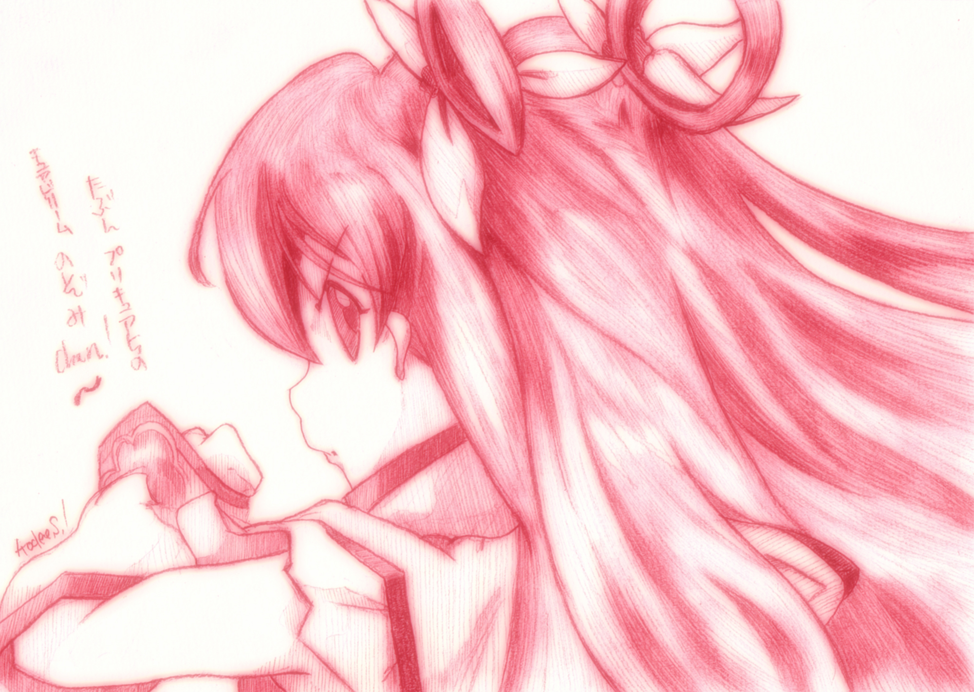 cure_dream, godees, monochrome, precure, ribbons, yes!_precure_5, yumehara_nozomi