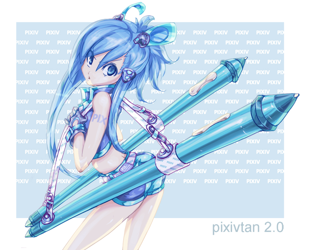 anthropomorphism, blue_hair, pixiv-tan, pondel