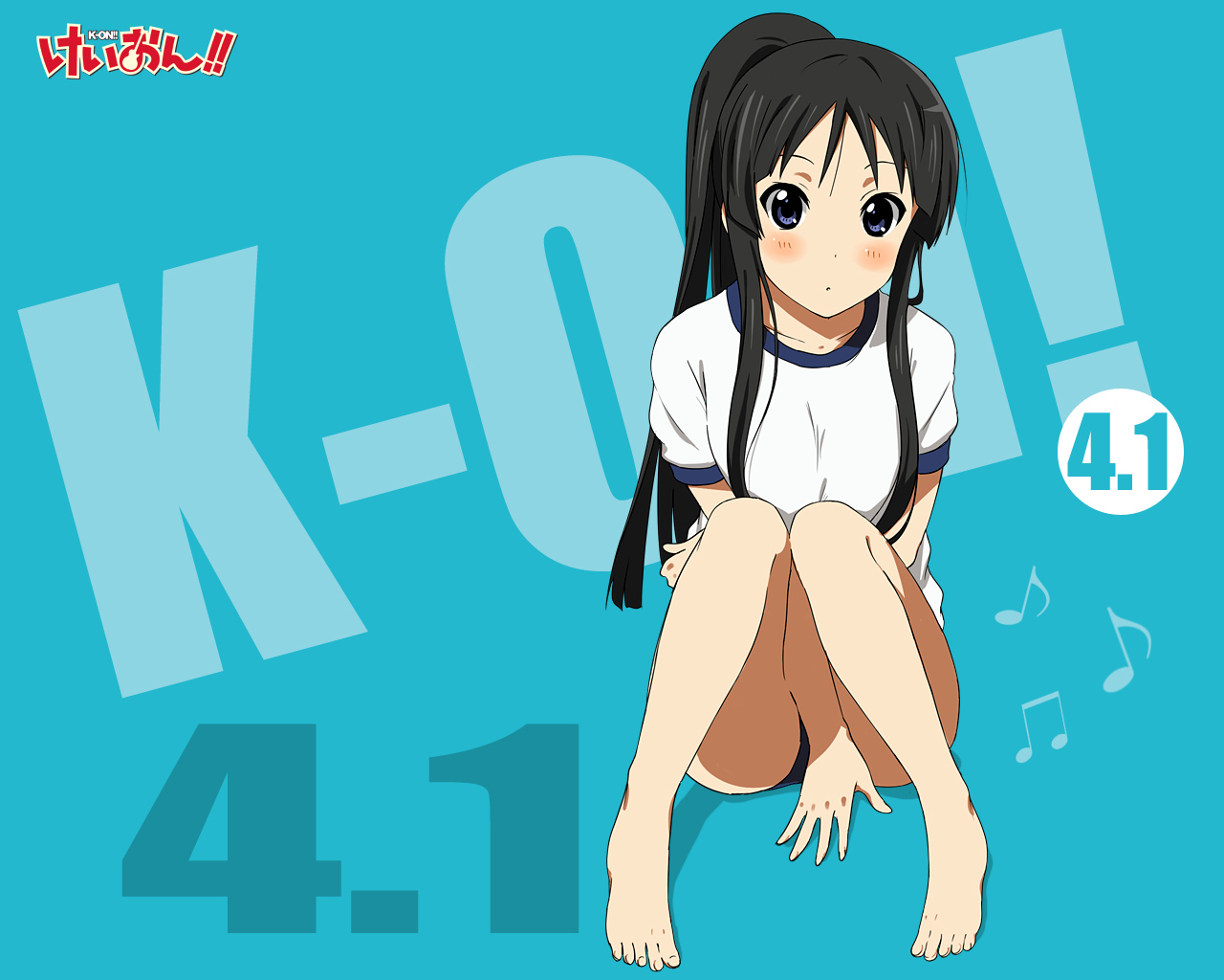 akiyama_mio, barefoot, gym_uniform, k-on!, saitoyu00