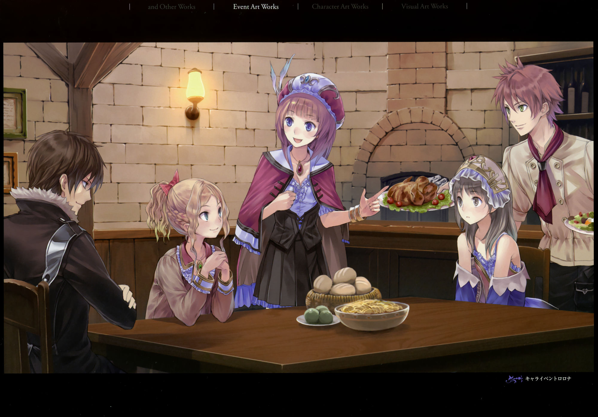 atelier_rorona, atelier_totori, cuderia_von_feuerbach, food, group, hat, iksel_jahnn, kishida_mel