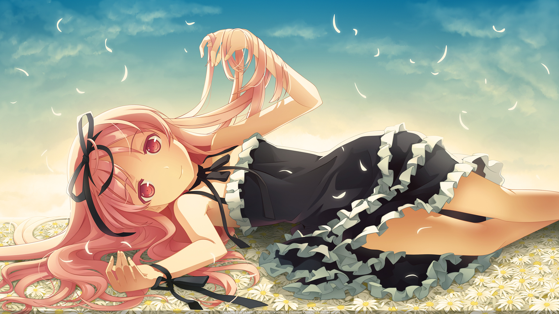 dress, garden_(galge), h2so4, himemiya_ruri, pink_hair