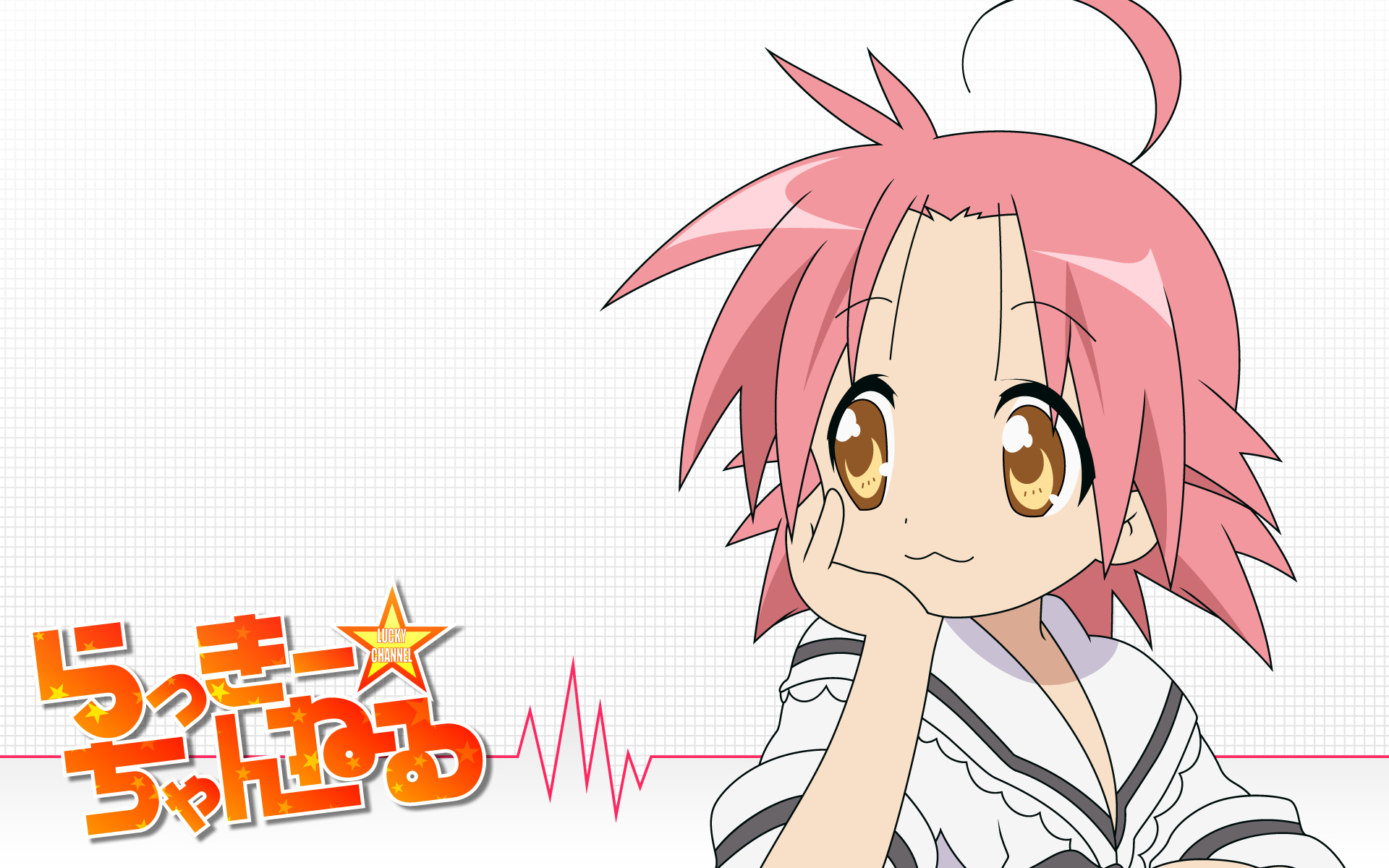cat_smile, kogami_akira, lucky_channel, lucky_star, pink_hair, white, yellow_eyes