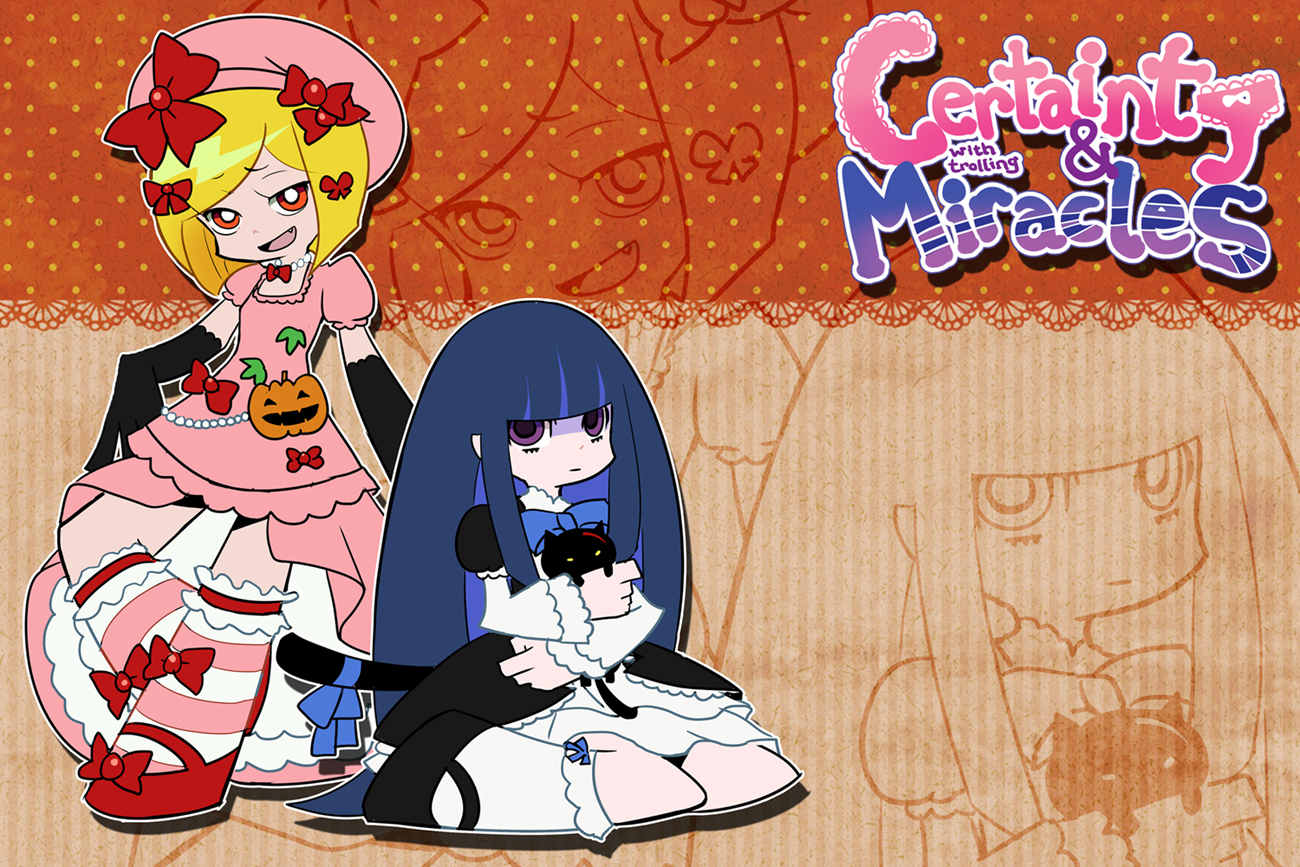 blue_hair, frederica_bernkastel, hat, kl, lambdadelta, panty_&_stocking_with_garterbelt, parody, umineko_no_naku_koro_ni
