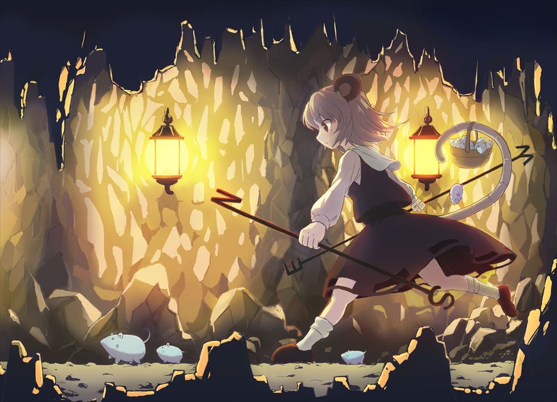 animal, animal_ears, blonde_hair, brown_eyes, mouse, mousegirl, nazrin, ranka_(tonbo), short_hair, tail, touhou
