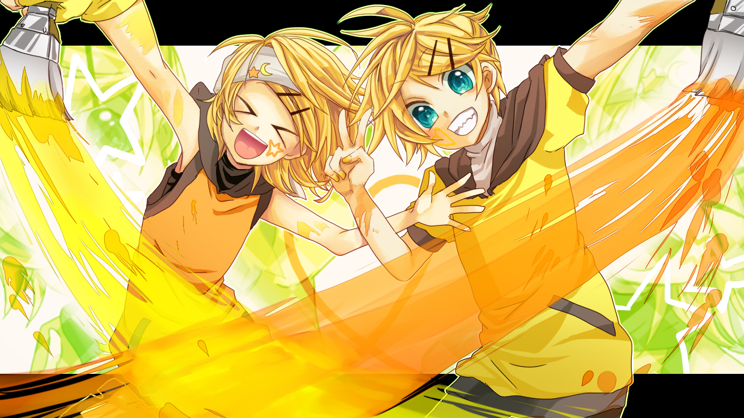 blonde_hair, kagamine_len, kagamine_rin, male, semaru, vocaloid
