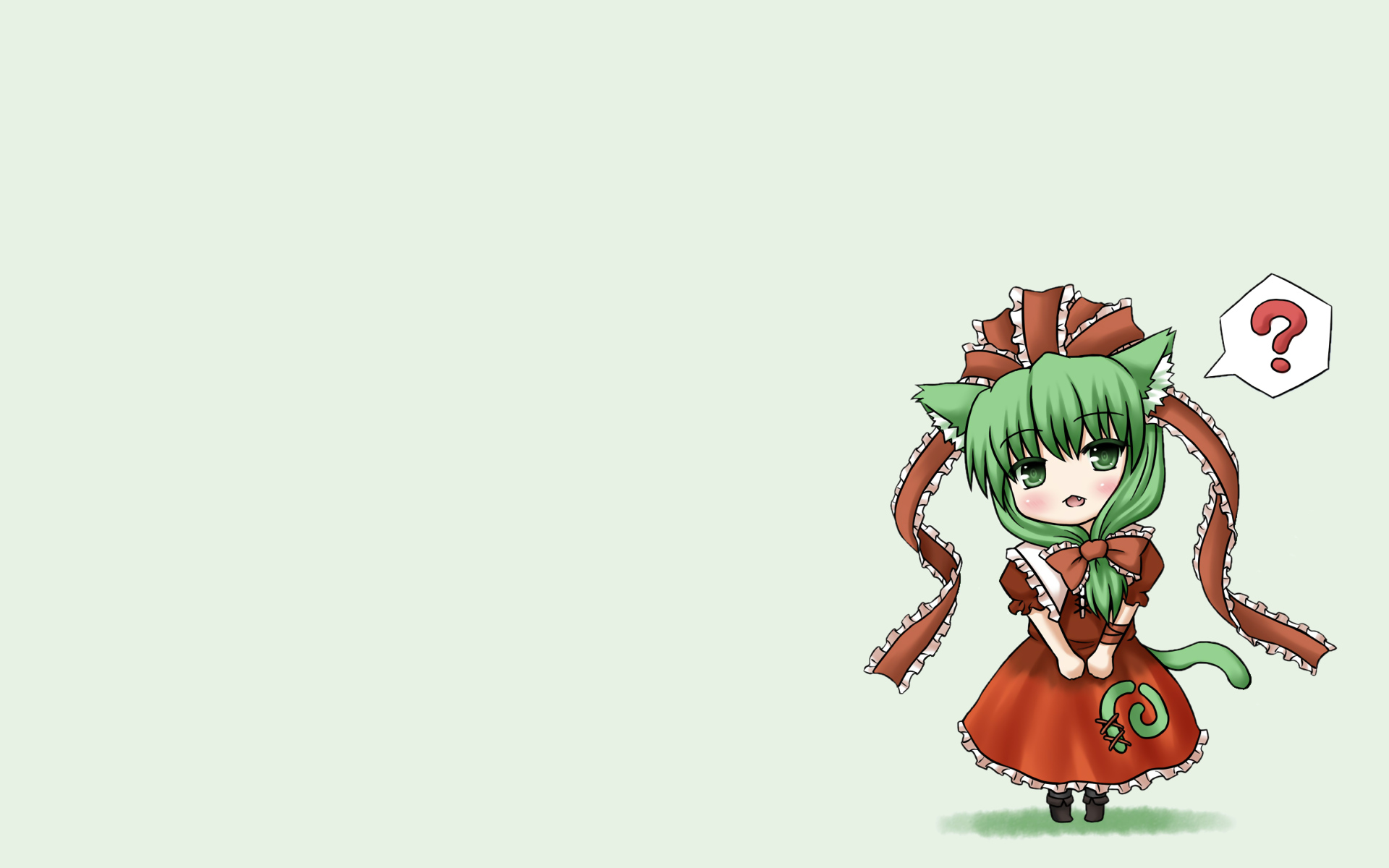 animal_ears, aonagi_ibane, chibi, fang, kagiyama_hina, tail, touhou