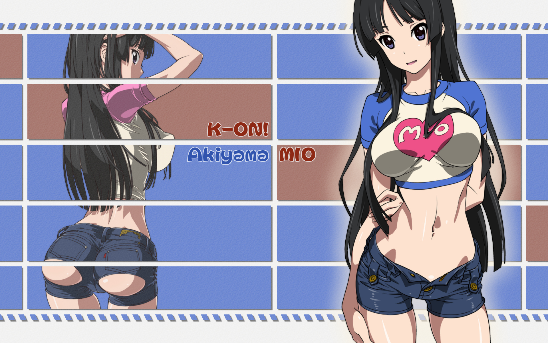 akiyama_mio, ass, k-on!, long_hair, shorts, suna, thighhighs
