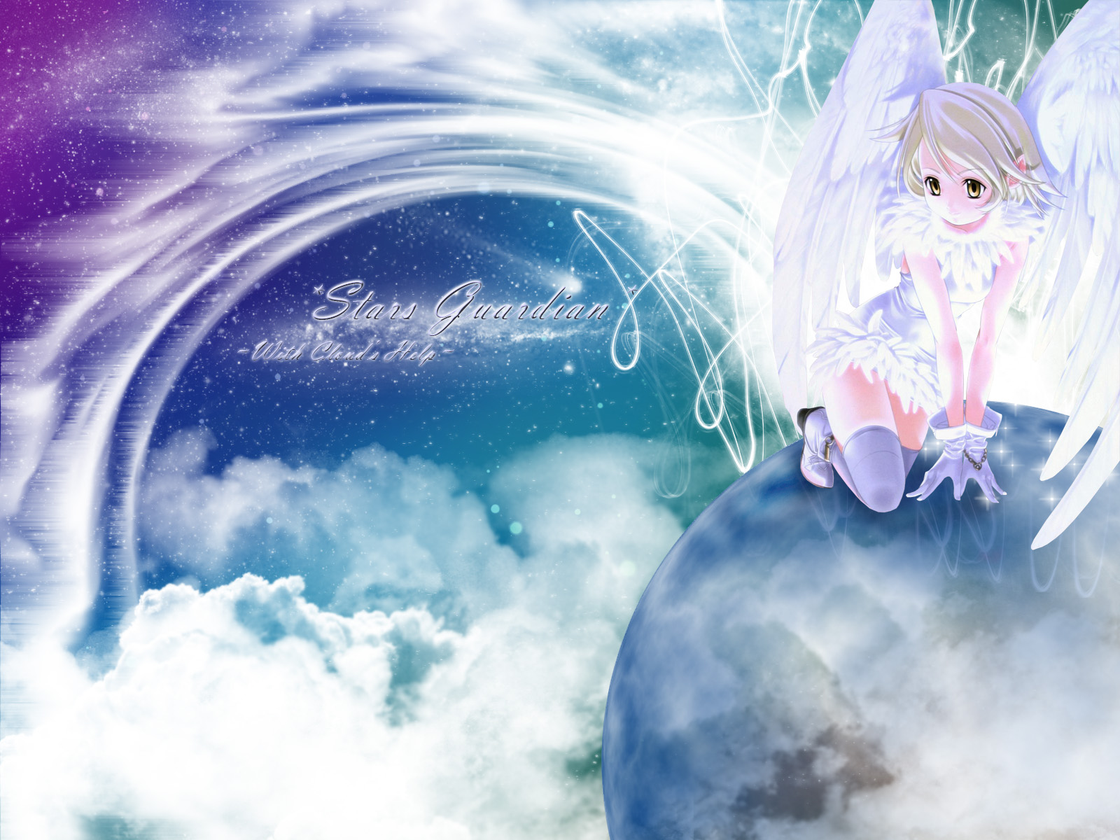 dress, gloves, short_hair, sumomo_kpa, tagme, wings, yellow_eyes
