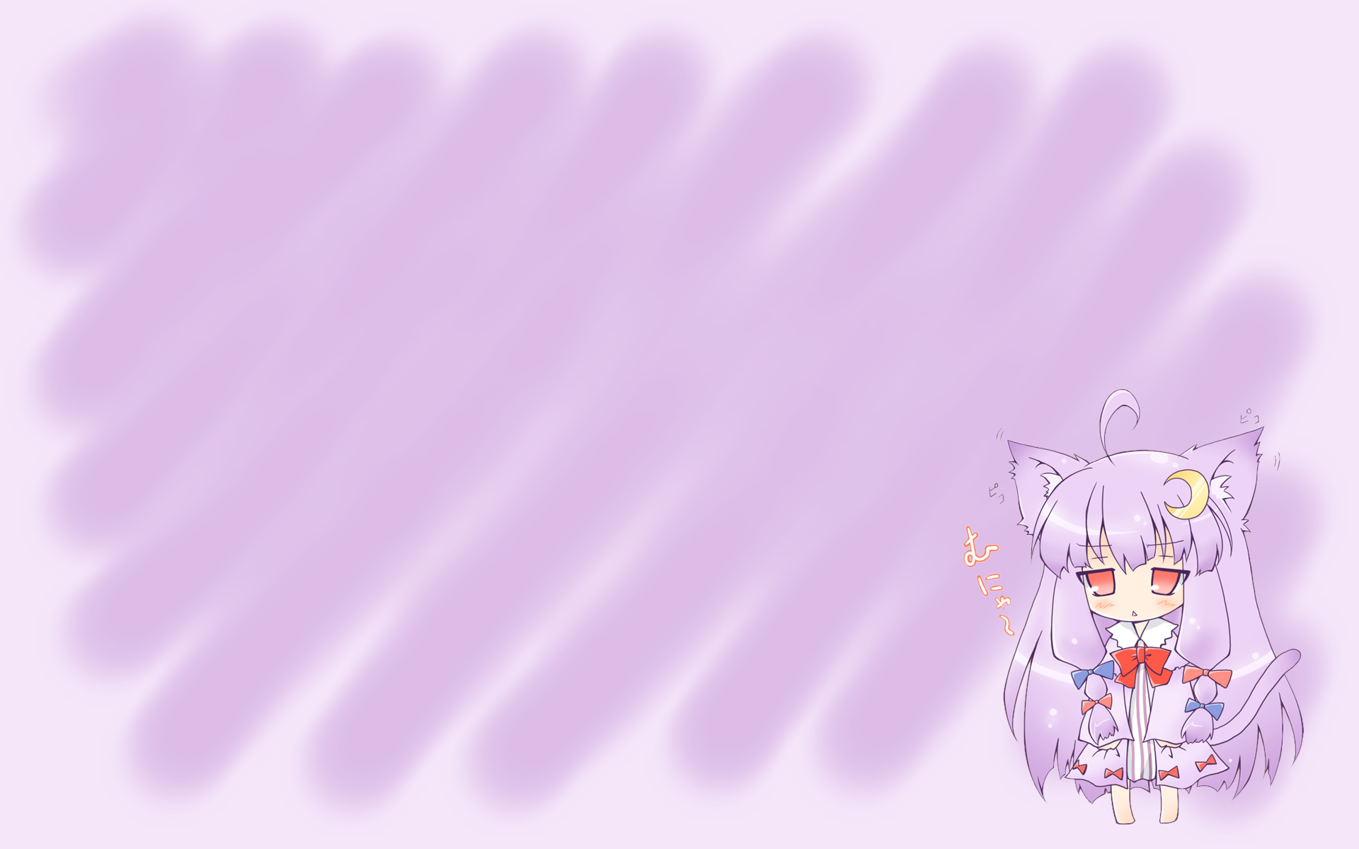 animal_ears, chibi, hat, neko_yume, patchouli_knowledge, tail, touhou