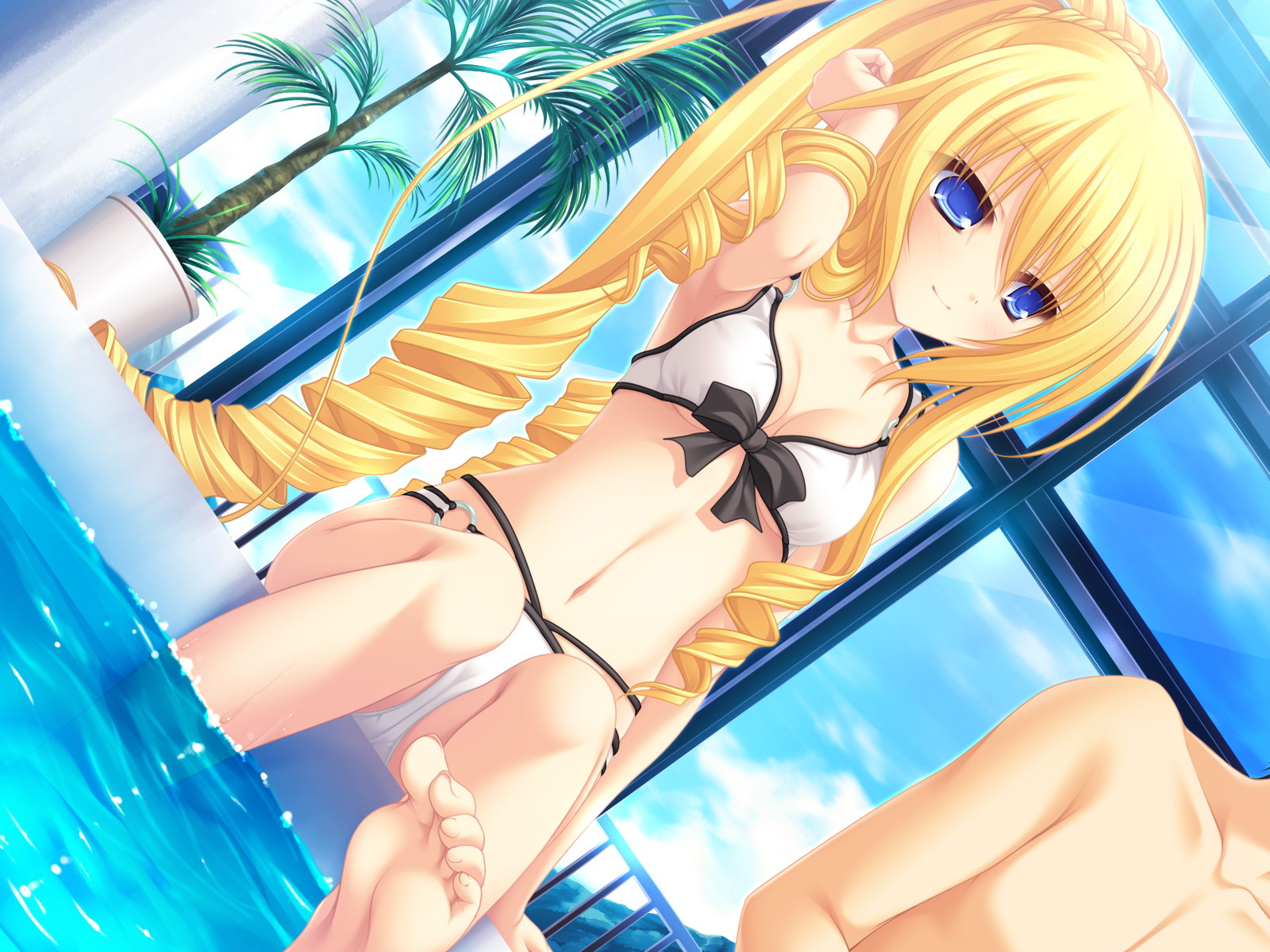 blonde_hair, blue_eyes, game_cg, koshimizu_rei, long_hair, mikagami_mamizu, neko_koi