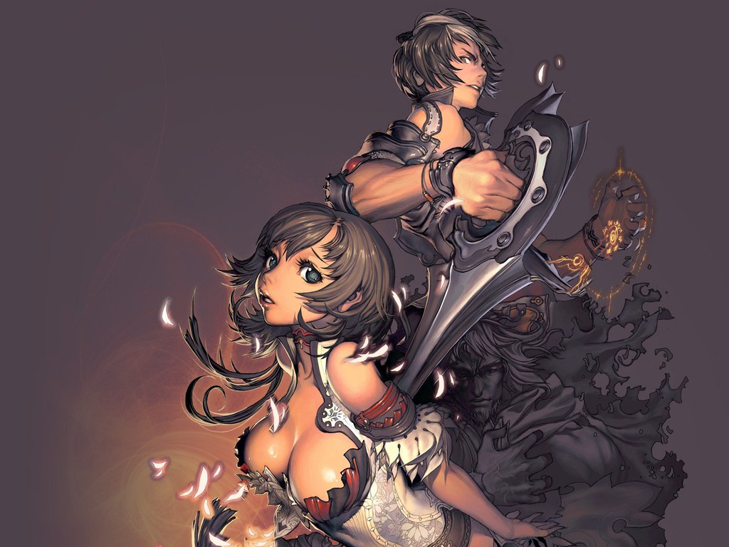 breasts, cleavage, hyung-tae_kim, jpeg_artifacts, magna_carta, weapon