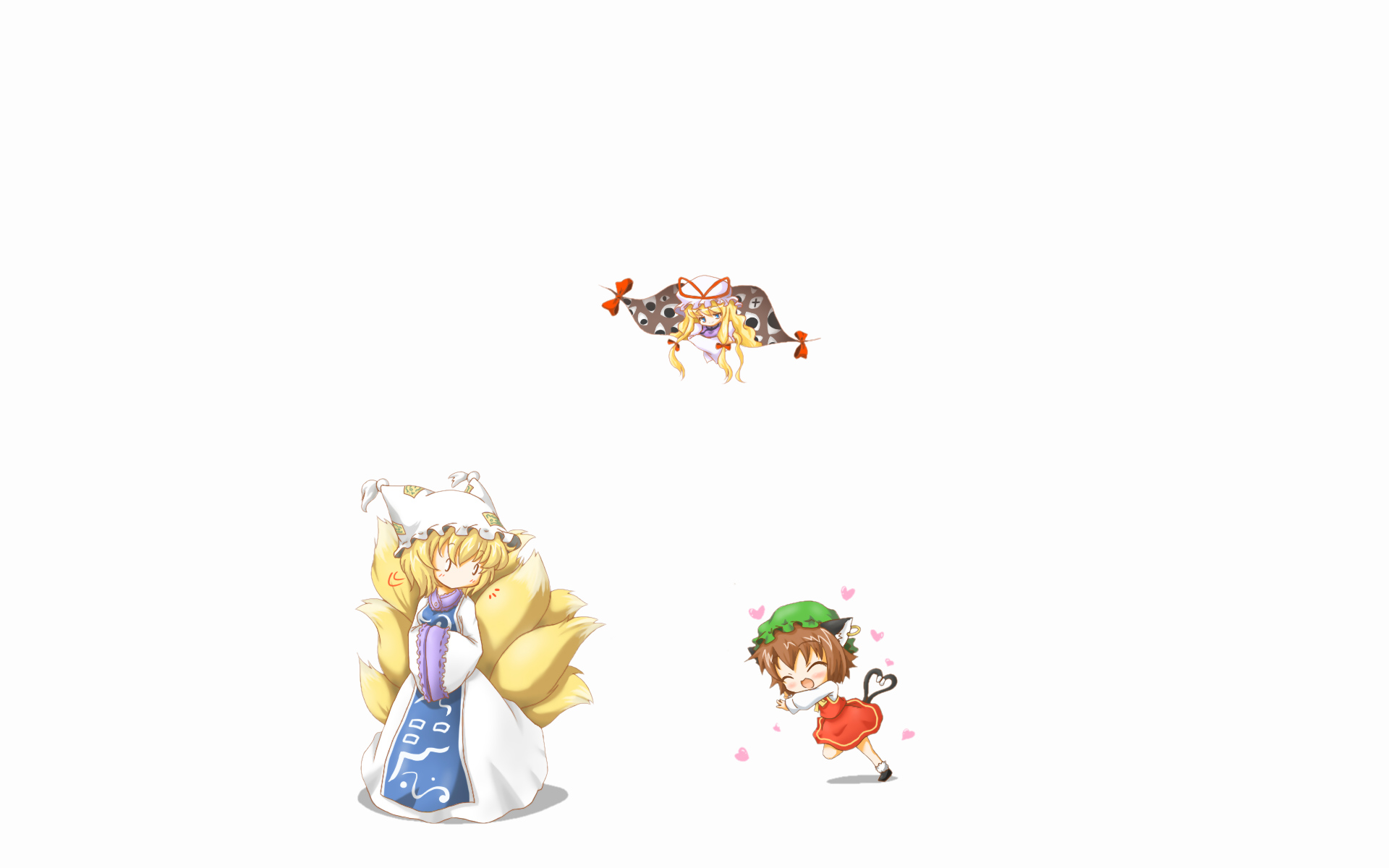 animal_ears, catgirl, chen, chibi, foxgirl, multiple_tails, neko_yume, tail