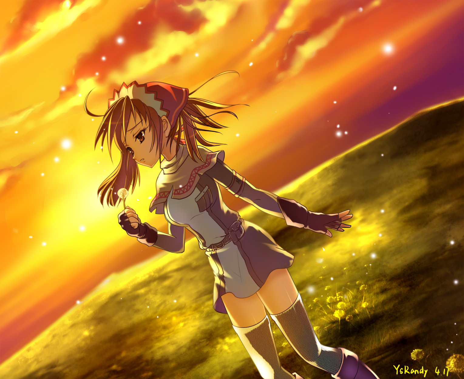 alicia_melchiott, brown_eyes, brown_hair, senjou_no_valkyria, thighhighs, ysrandy