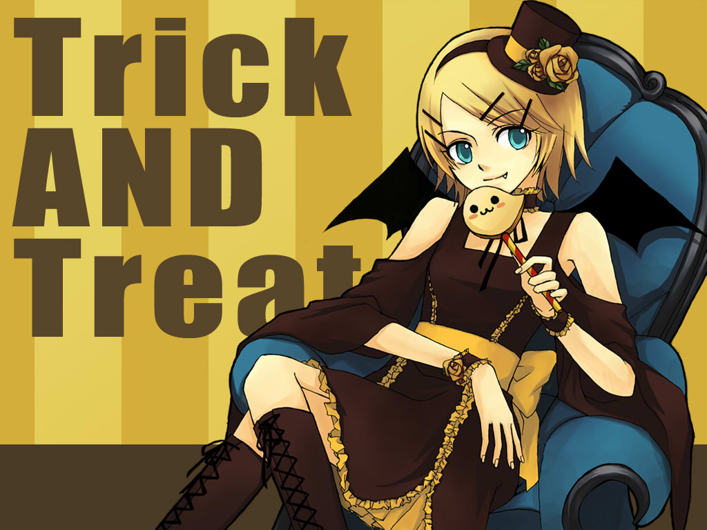fang, halloween, kagamine_rin, trick_and_treat_(vocaloid), vocaloid