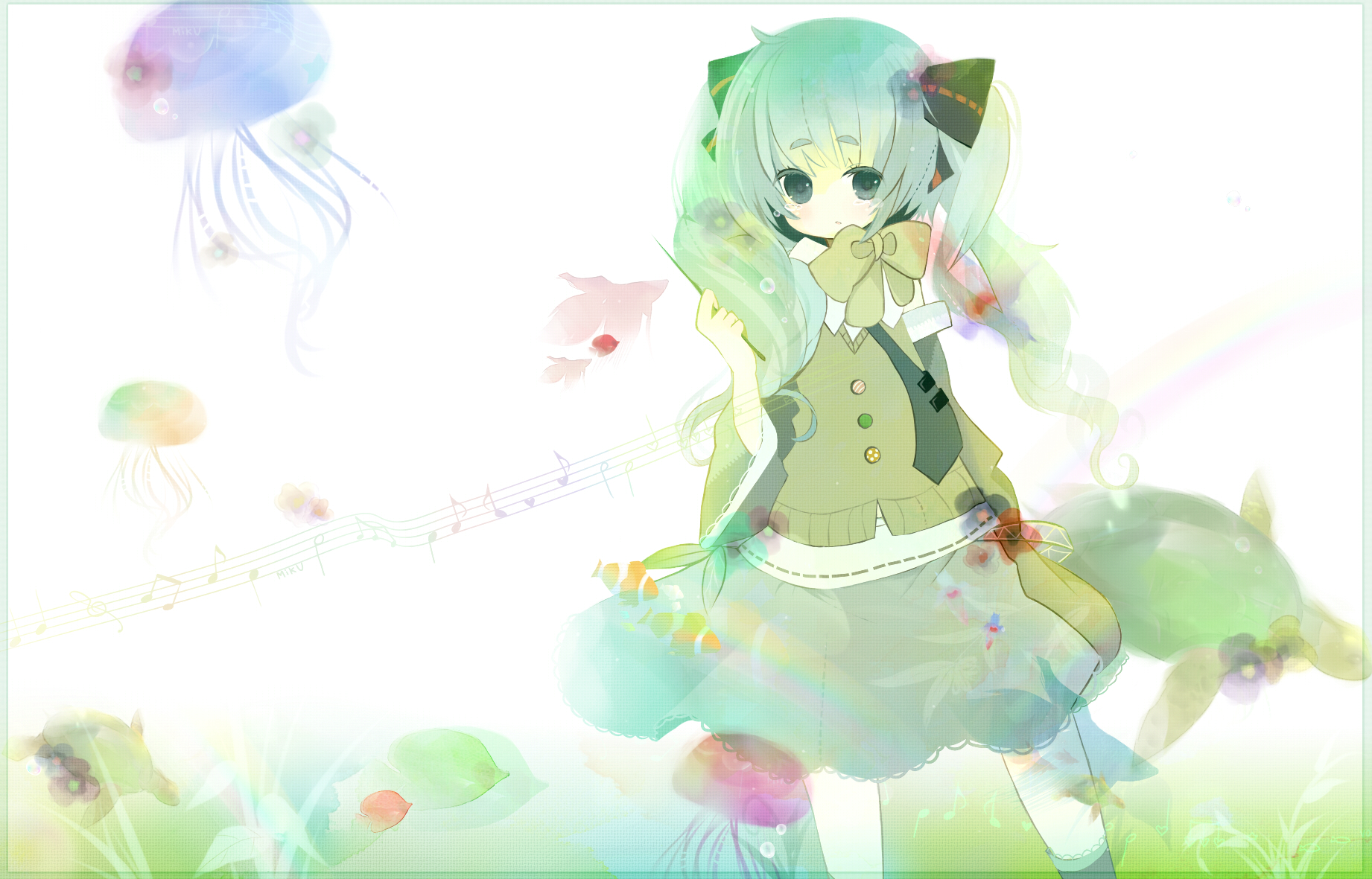 aqua_eyes, aqua_hair, hatsune_miku, purinto, tie, vocaloid