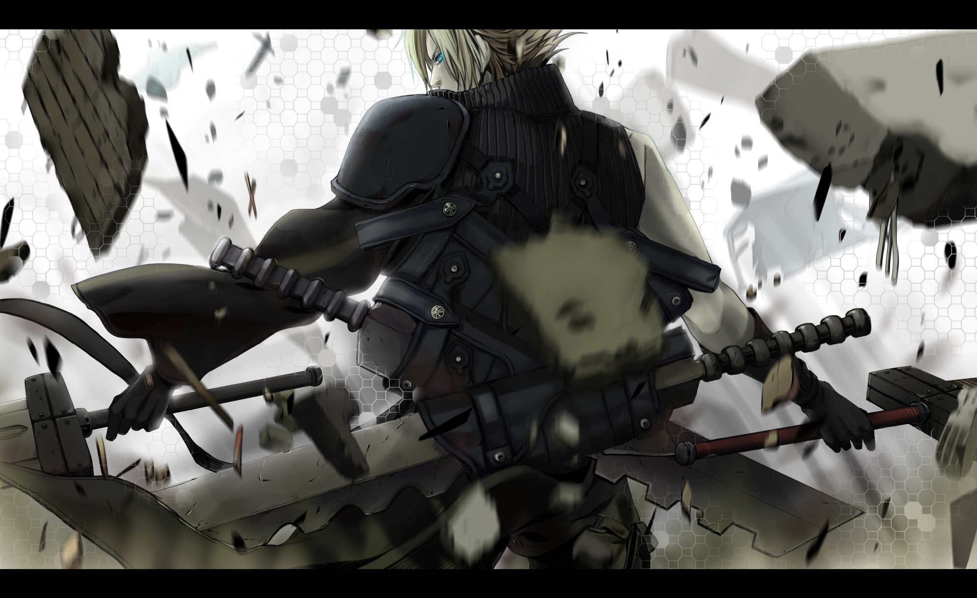 blonde_hair, blue_eyes, cloud_strife, final_fantasy, final_fantasy_vii, final_fantasy_vii_advent_children, short_hair, sword