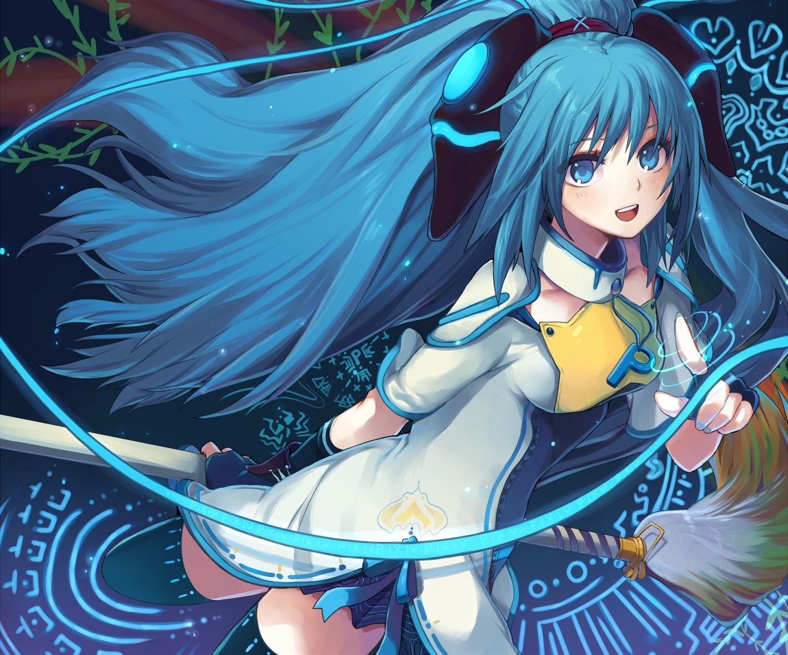 aki_(mare_desiderii), blue_eyes, blue_hair, gloves, long_hair, pixiv-tan, thighhighs