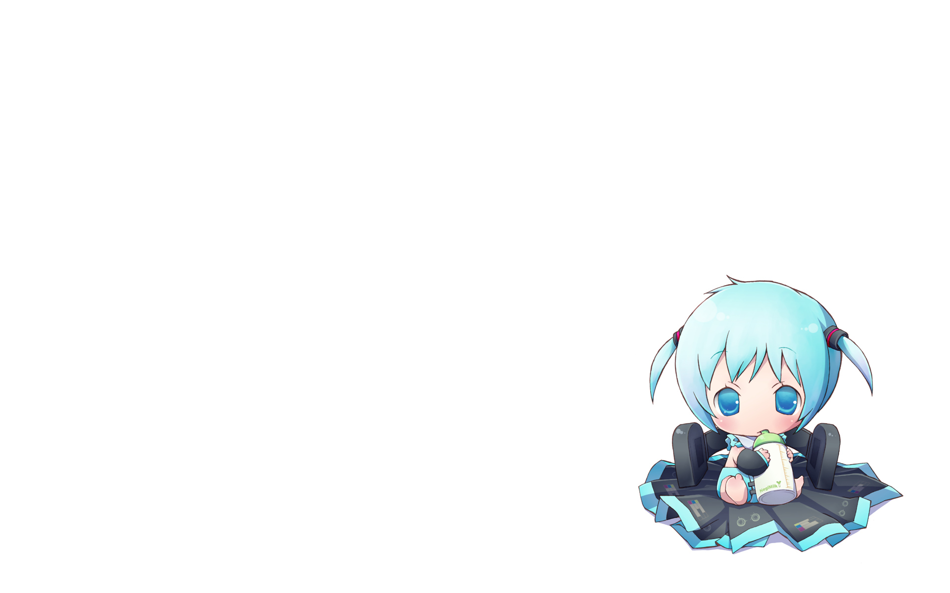 chibi, chitose_kiiro, hatsune_miku, twintails, vocaloid, white