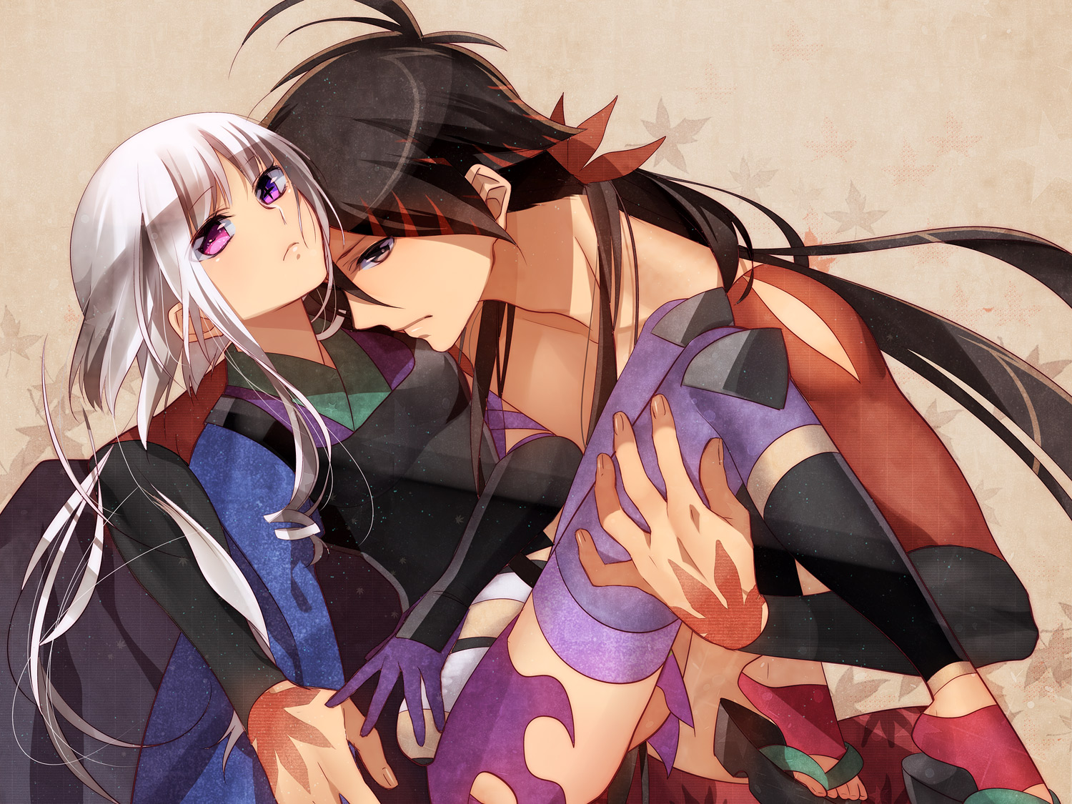 katanagatari, murakami_yuzu, purple_eyes, togame, yasuri_shichika