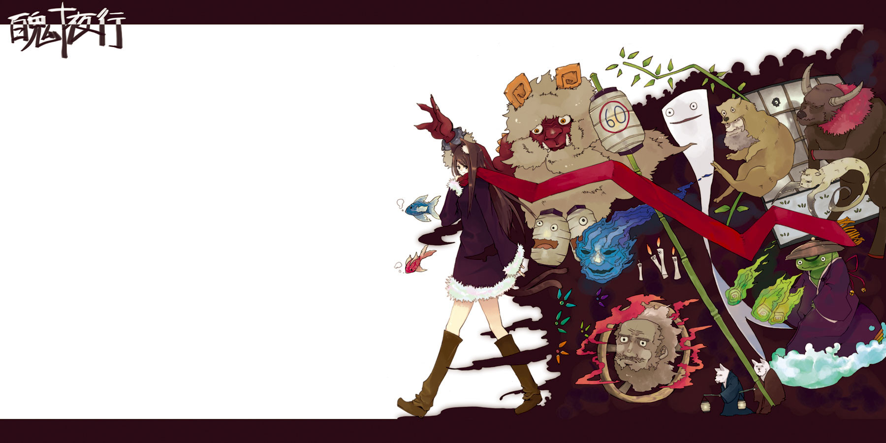 animal, animal_ears, boots, catgirl, demon, fish, fox, horns