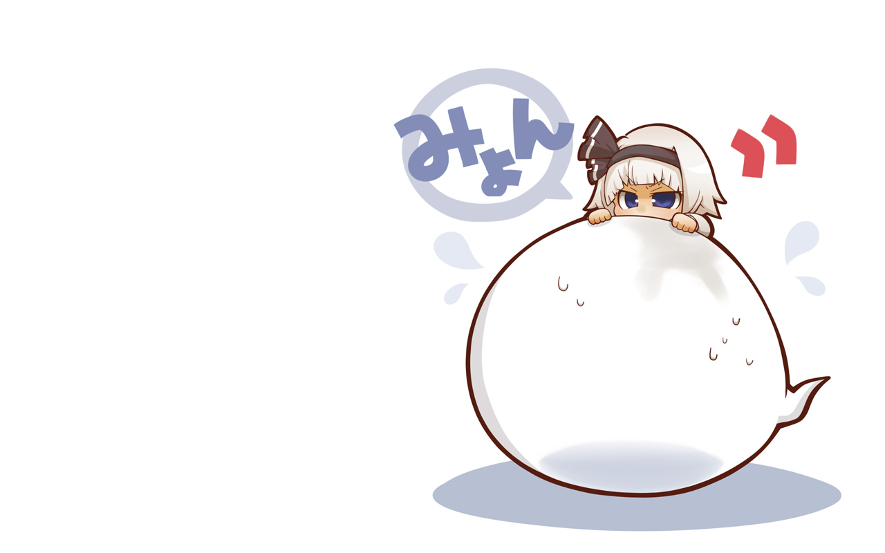 blue_eyes, chibi, gray_hair, gurageida, headband, konpaku_youmu, myon, short_hair