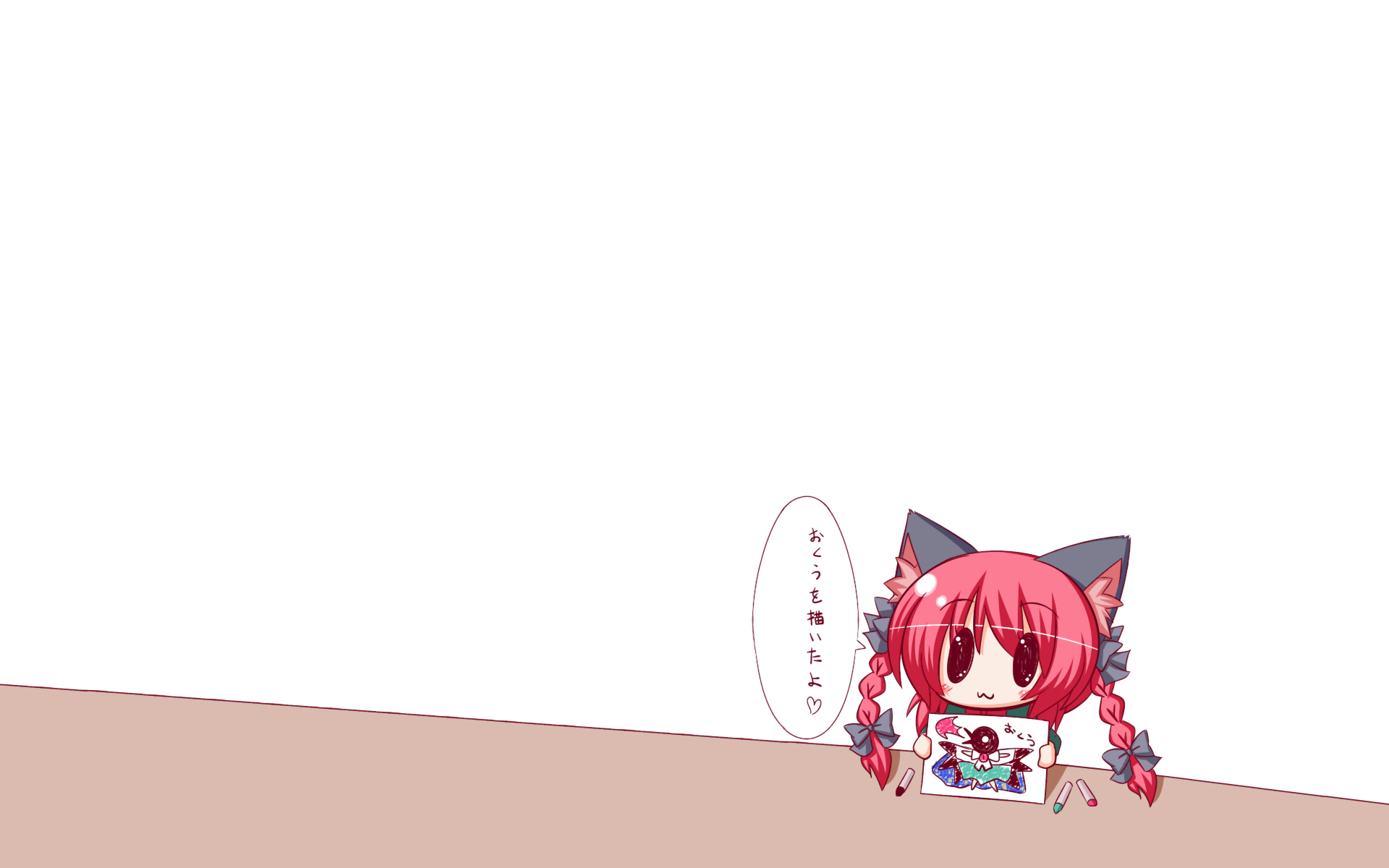 animal_ears, catgirl, chibi, kaenbyou_rin, lilywhite_lilyblack, touhou, white
