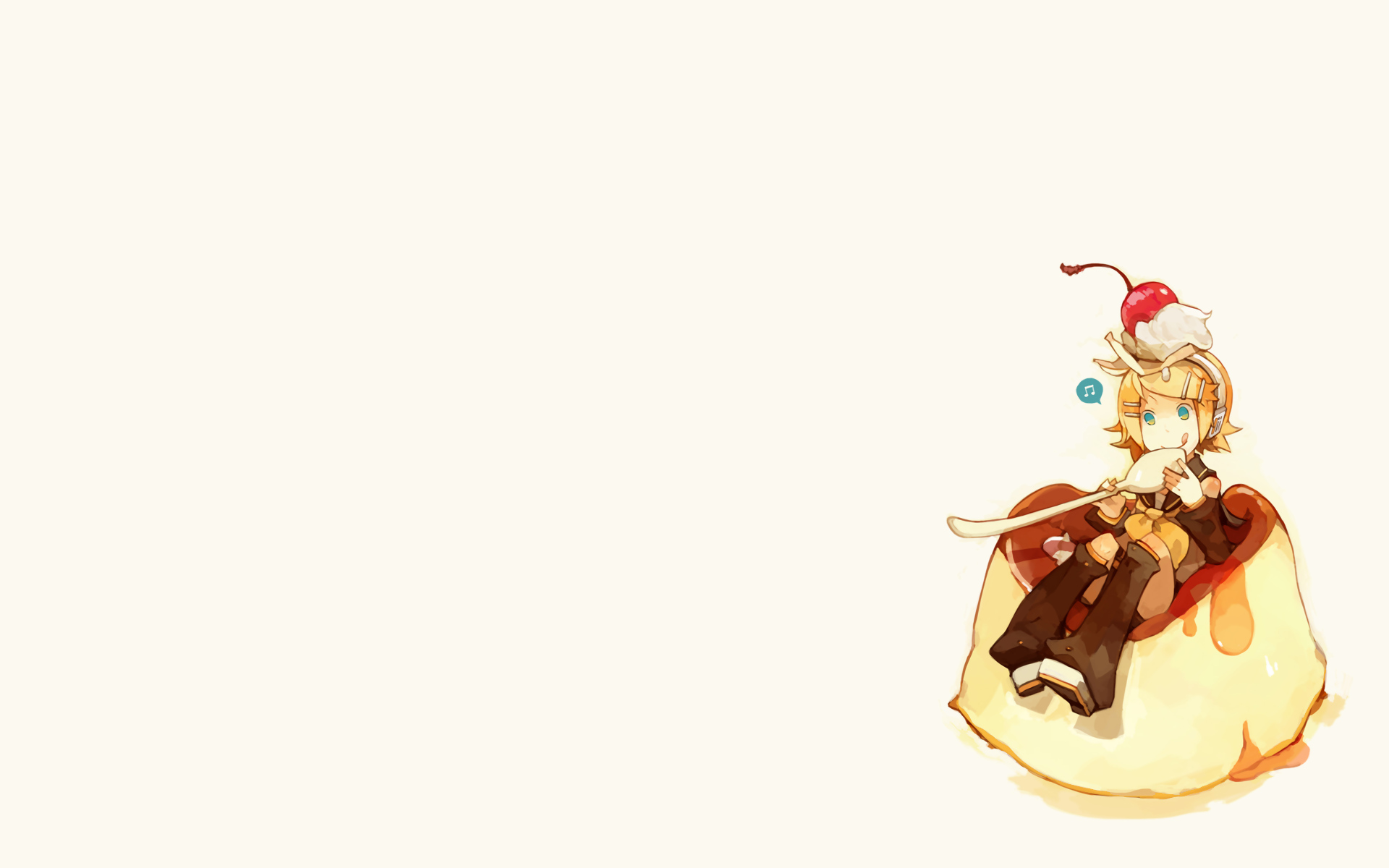 food, guraida, headphones, kagamine_rin, vocaloid, white