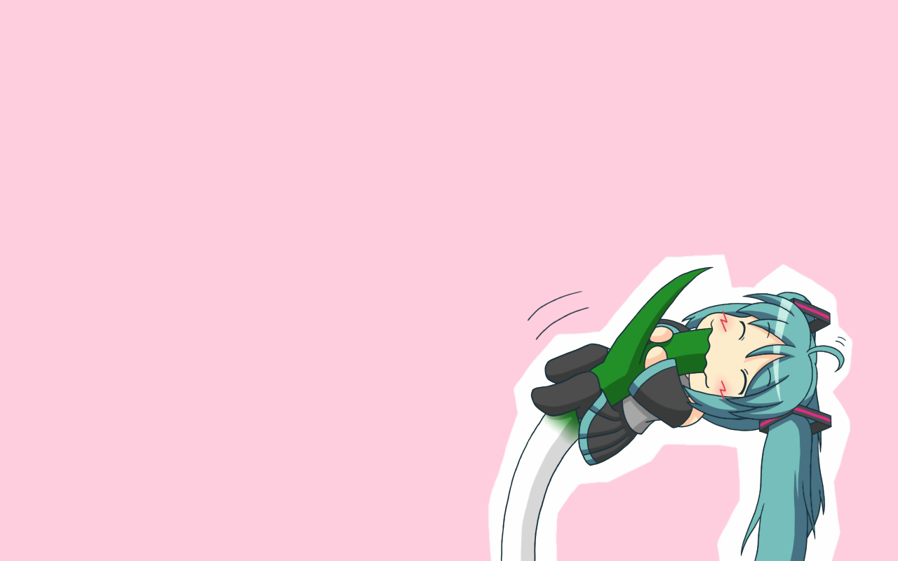 hatsune_miku, kakushiaji, leek, pink, vocaloid