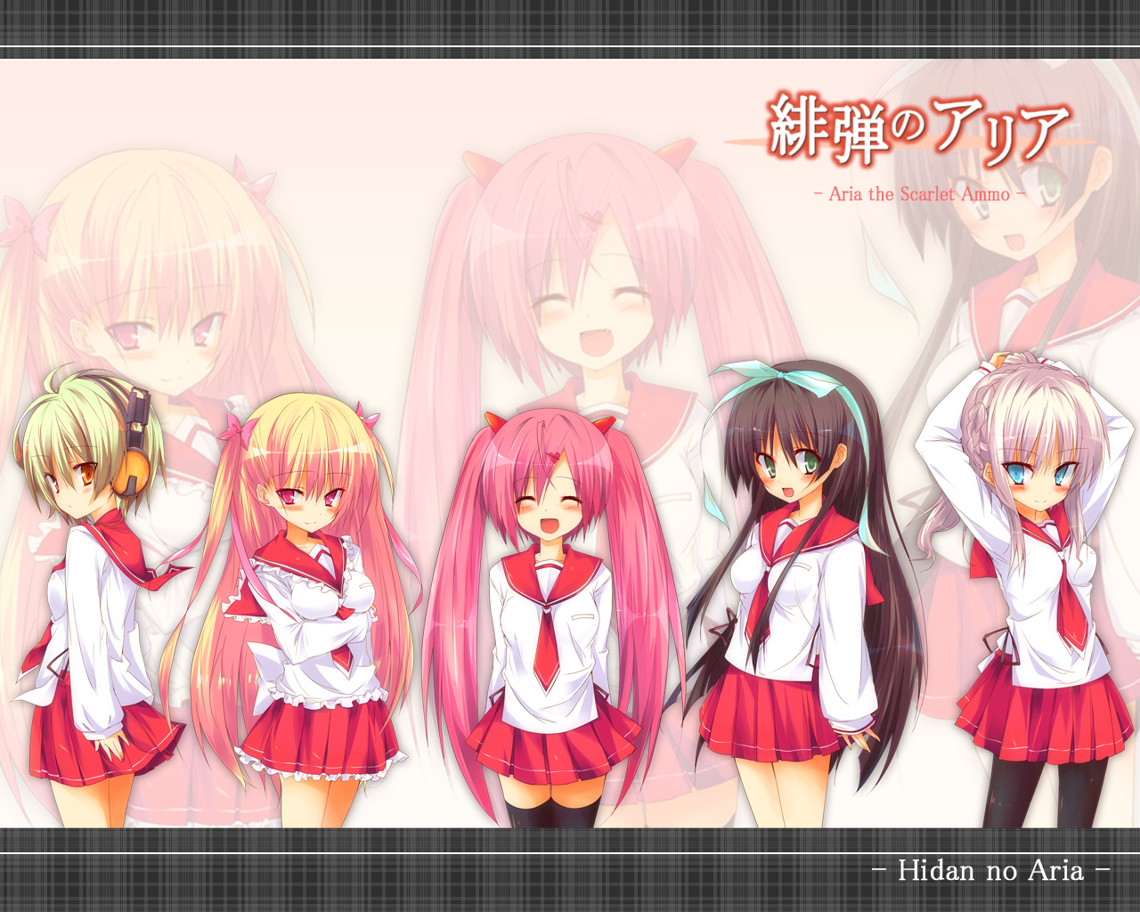 blue_eyes, blush, brown_hair, group, hidan_no_aria, hotogi_shirayuki, jeanne_d'arc_(hidan_no_aria), kanzaki_h_aria