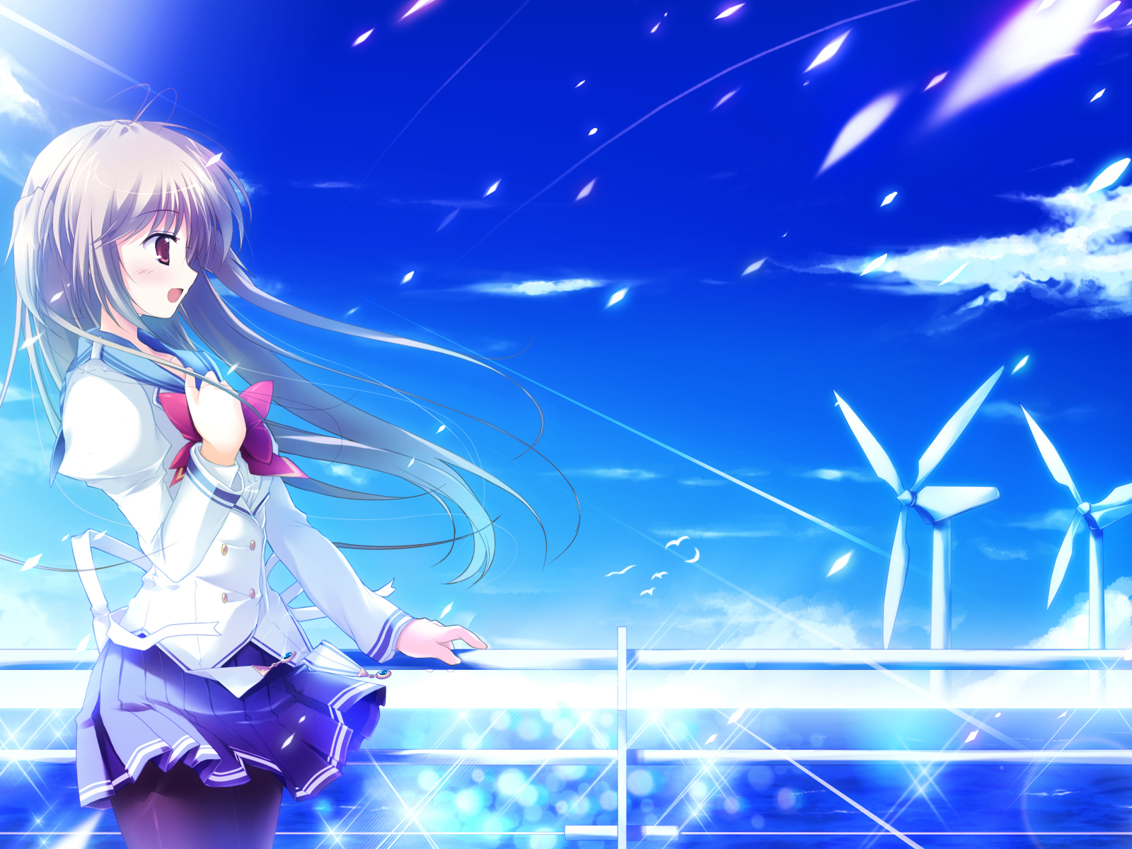 clouds, game_cg, gray_hair, journey, long_hair, mikeou, nanairo_kouro, nanami_haruka