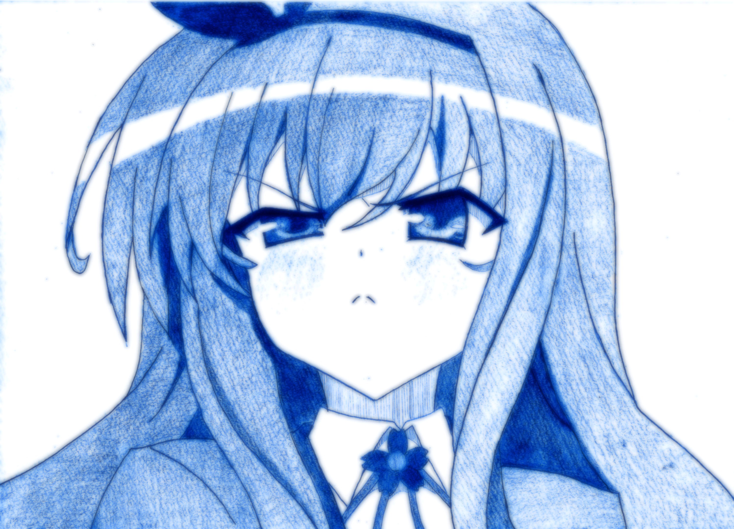 godees, isurugi_mio, mm!, monochrome, ribbons