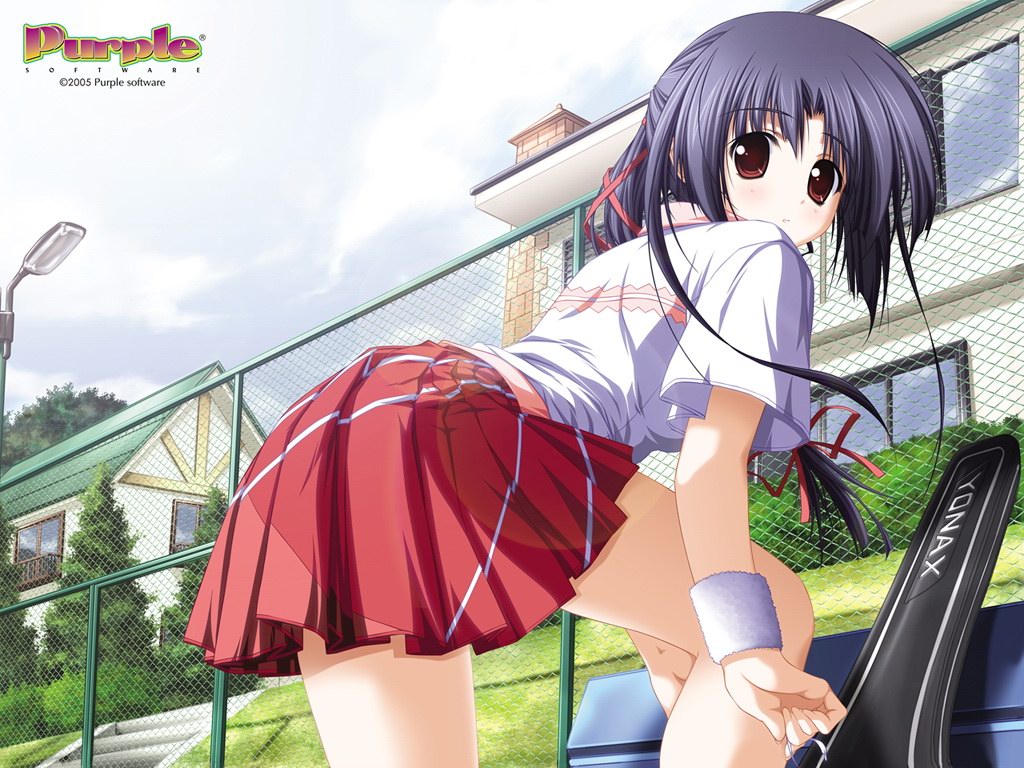 akiirorenka, nanjou_ibuki, purple_software, skirt, sport, tennis