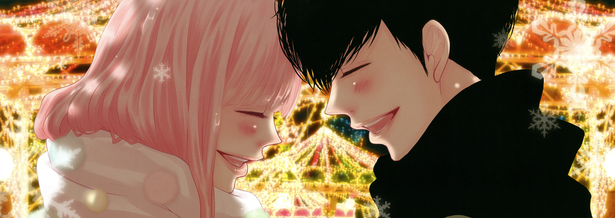 blush, dualscreen, just_be_friends_(vocaloid), megurine_luka, vocaloid, yunomi