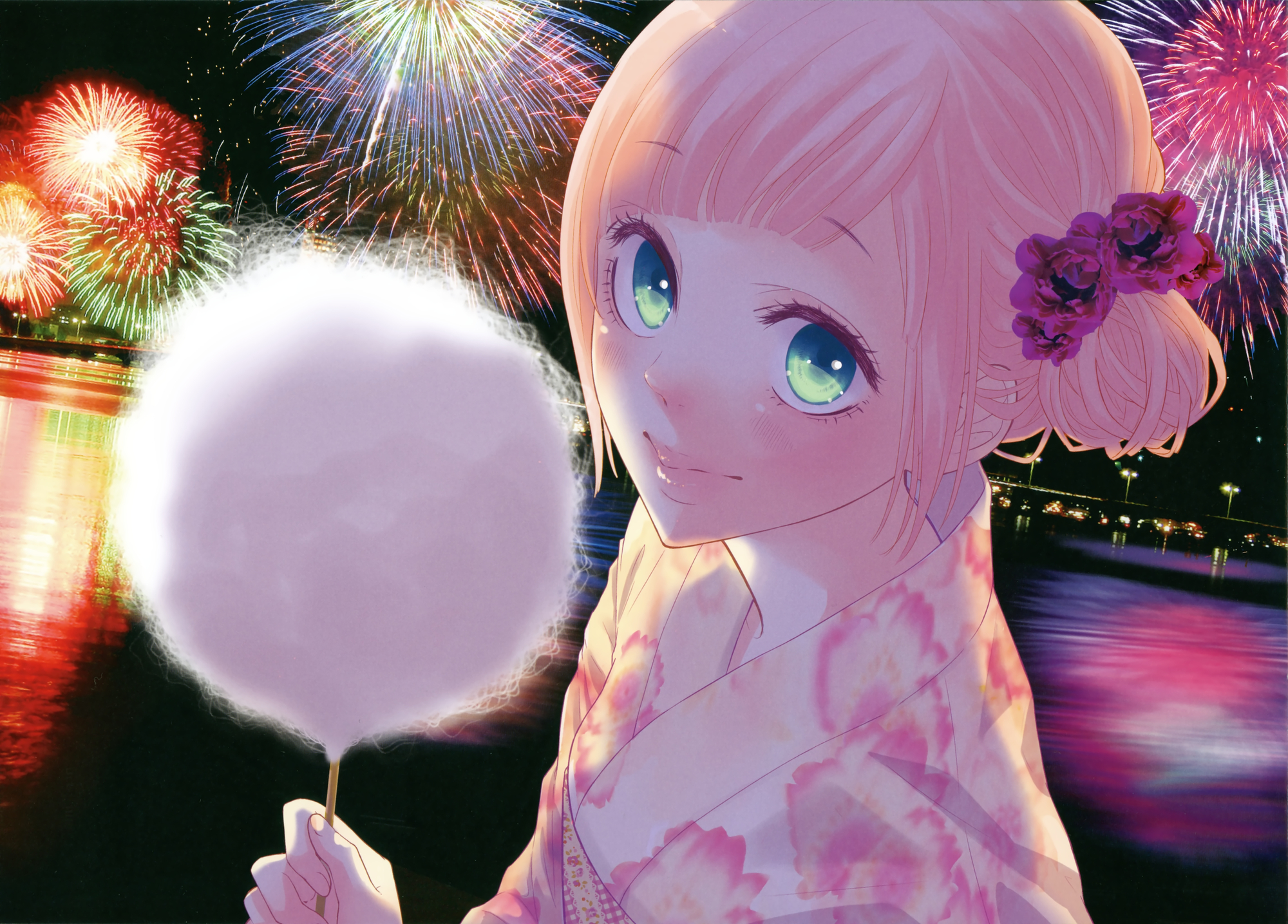 fireworks, just_be_friends_(vocaloid), megurine_luka, vocaloid, yunomi