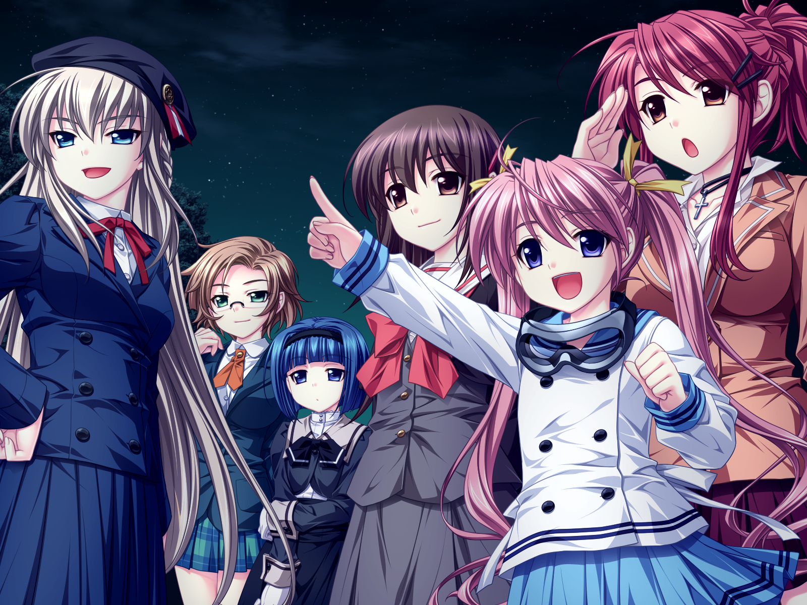 akatsuki-works, game_cg, hanagusuku_atori, kayaba_akaneko, male, minamoto_rui, narutaki_koyori, night, otoko_no_ko, rui_wa_tomo_wo_yobu, saeki_hokuto, shirasaya_iyo, wakutsu_tomo