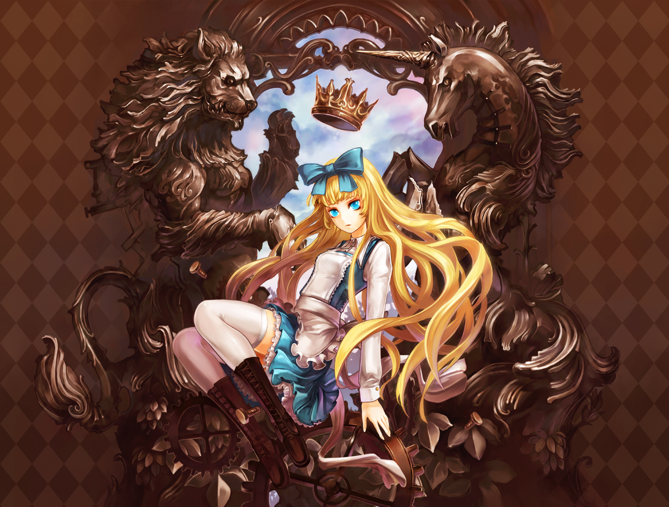 alice_(wonderland), alice_in_wonderland, aqua_eyes, blonde_hair, boots, suzuya