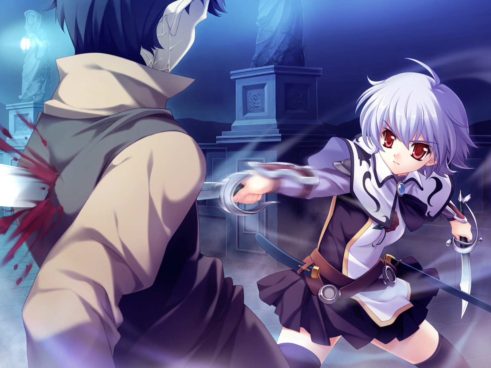 blood, boku_no_te_no_naka_no_rakuen, caramel_box, game_cg, kurosaki, night, red_eyes, thea_bohlscheid