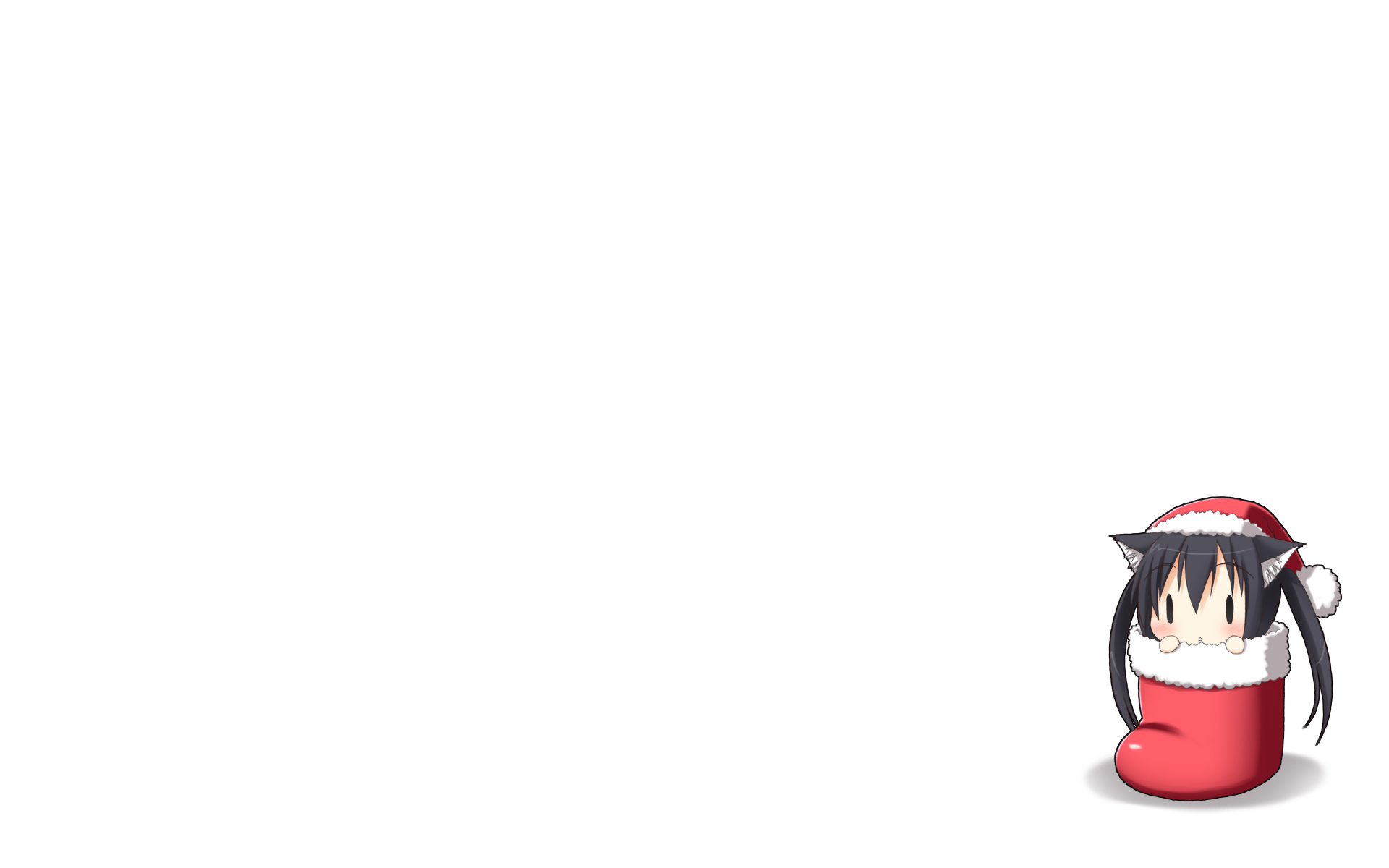 animal_ears, chibi, christmas, hat, k-on!, kohinata_sora, nakano_azusa, white
