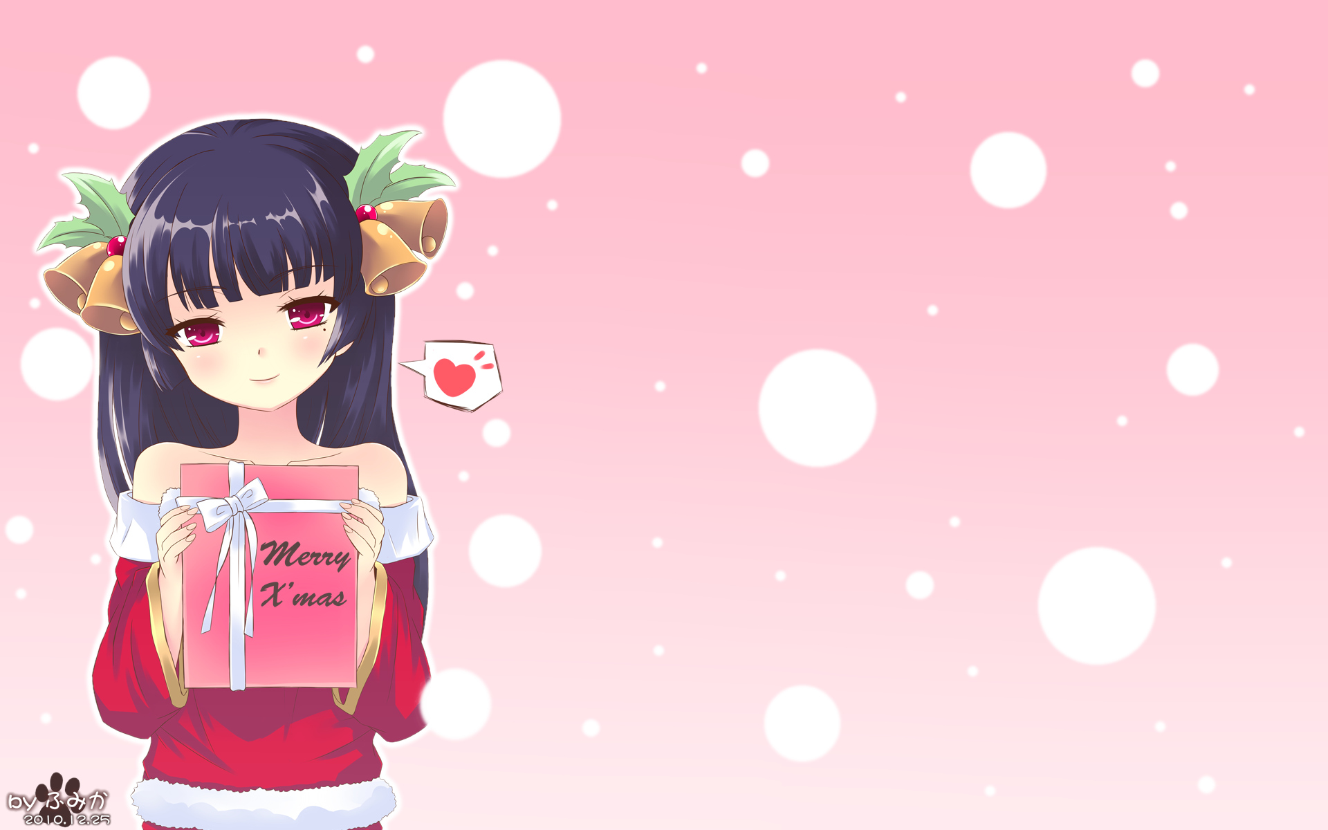 christmas, fumika_(moeshin), gokou_ruri, gradient, ore_no_imouto_ga_konna_ni_kawaii_wake_ga_nai, pink