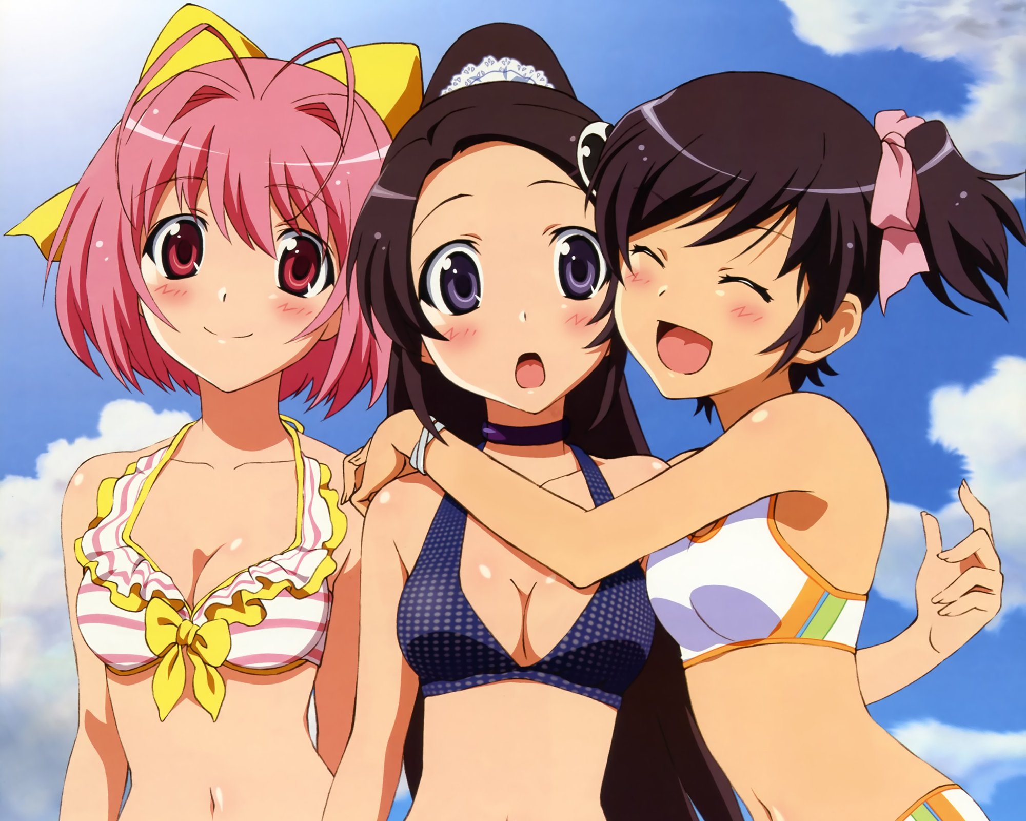 bikini, blush, breasts, cleavage, cropped, elsee_de_ruth_ima, kami_nomi_zo_shiru_sekai, kobayashi_masami, megami, nakagawa_kanon, scan, swimsuit, takahara_ayumi