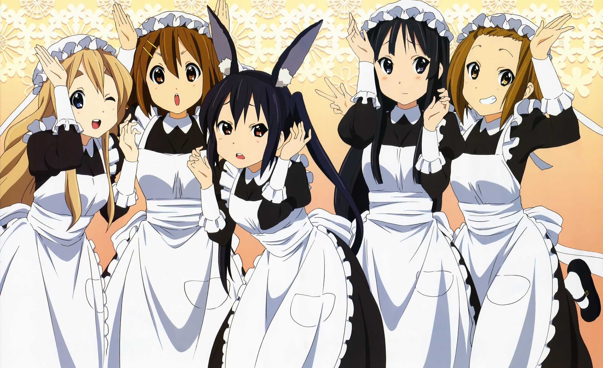 akiyama_mio, animal_ears, bunny_ears, bunnygirl, hirasawa_yui, k-on!, kotobuki_tsumugi, maid