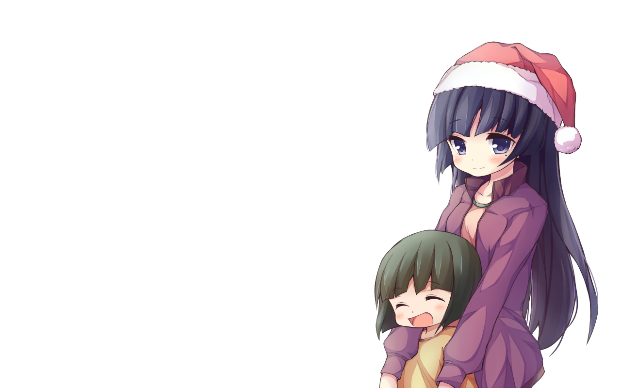 black_eyes, black_hair, fuguno, gokou_ruri, gokou_tamaki, hat, loli, long_hair
